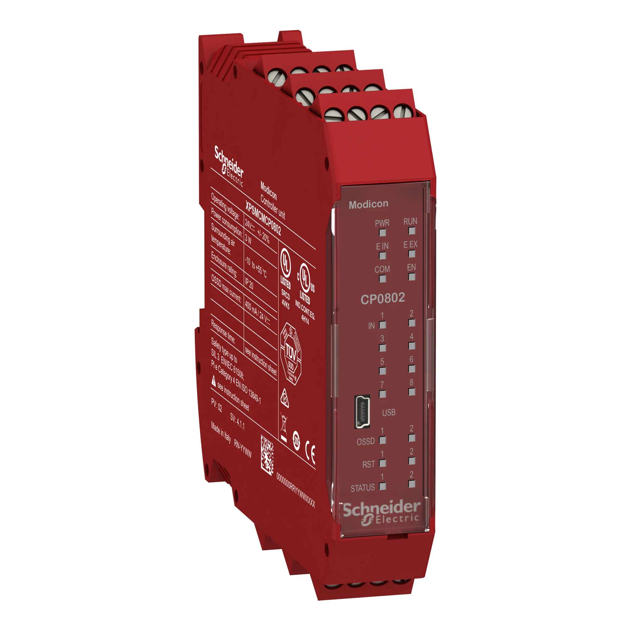 Schneider Electric XPSMCMCP0802 CPU of the modular safety controller Modicon XPSMCM, V1, 8E, 2x2A, screw terminals (img_001) Schneider Electric XPSMCMCP0802 CPU of the modular safety controller Modicon XPSMCM, V1, 8E, 2x2A, screw terminals (img_001)