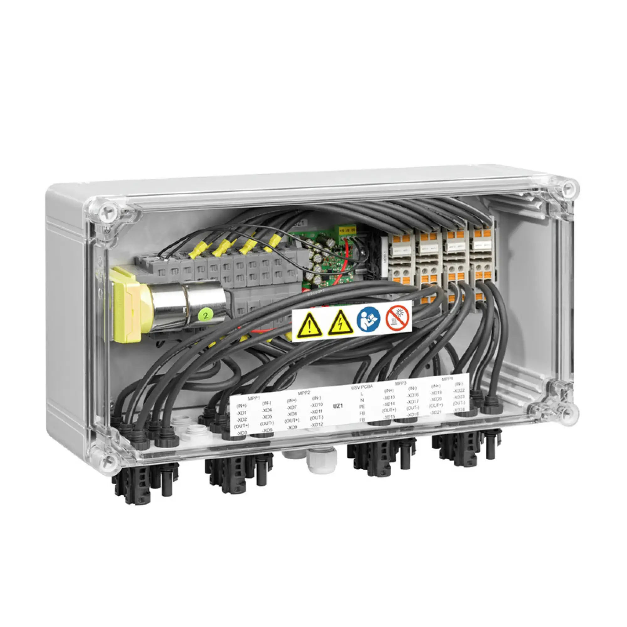 Weidmüller 8000111429 Combiner Box (Photovoltaik), 1100 V, 4 MPP´s, 2 Inputs / 1 Output per MPP, Remote disconnector, MC4-Evo 2 (img_001)