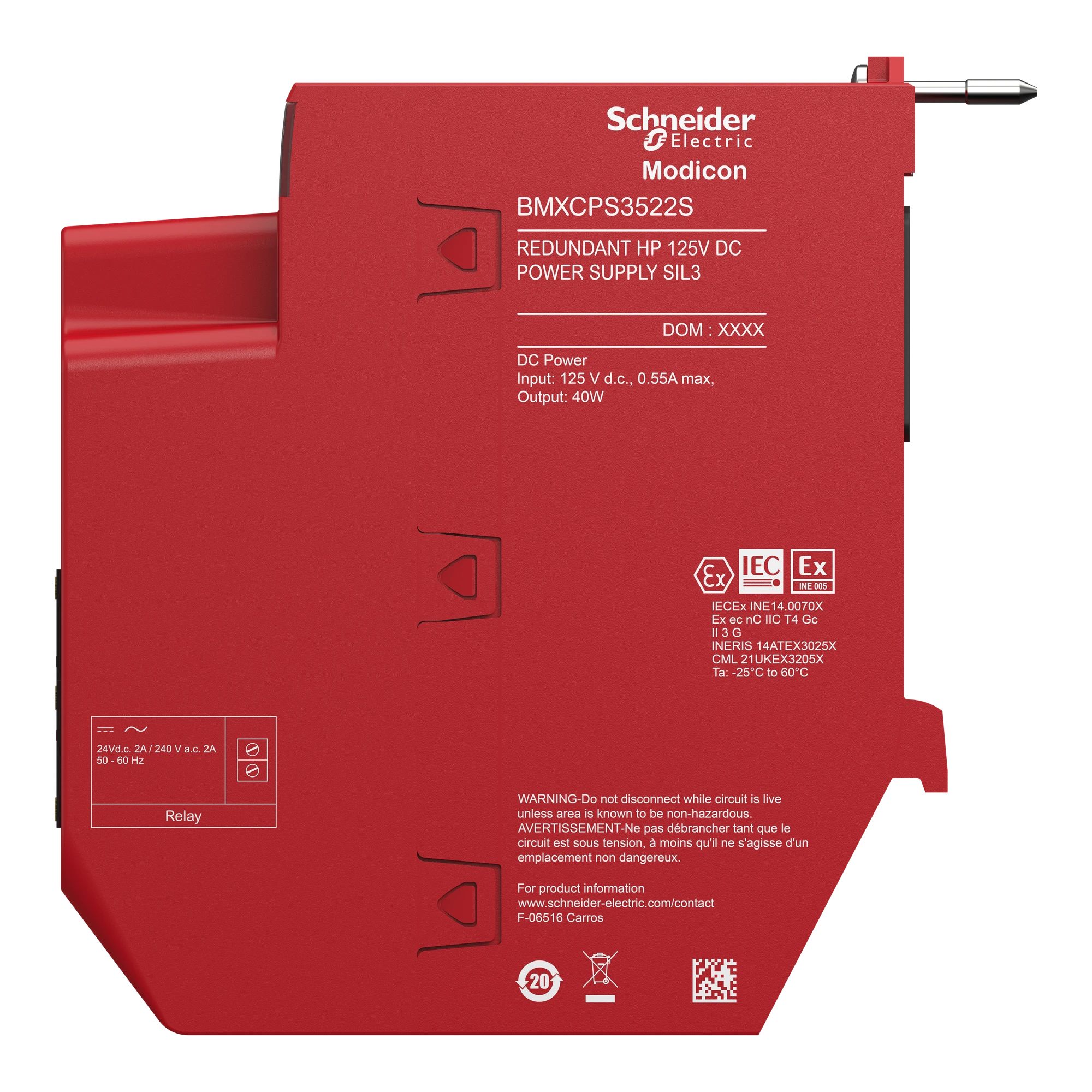 Schneider Electric BMXCPS3522S X80 Safety Power Supply, 125V DC, for Redundant Architecture (img_007) Schneider Electric BMXCPS3522S X80 Safety Power Supply, 125V DC, for Redundant Architecture (img_007)
