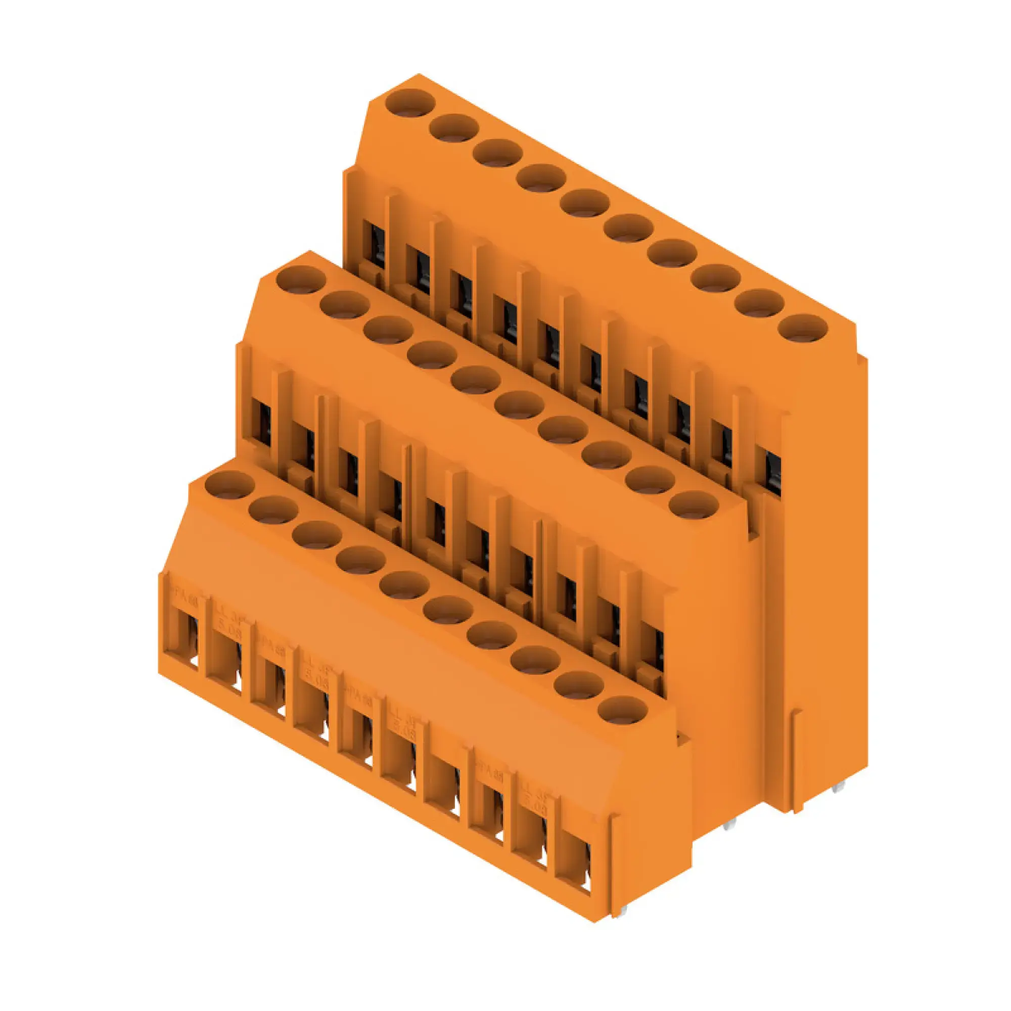 Weidmüller 1979120000 PCB terminal, 320 V, 32.5 A, Pitch in mm: 5.08, 6 mm², Number of poles: 30, Clamping yoke connection, THT solder connection, 90°, Box (img_001)