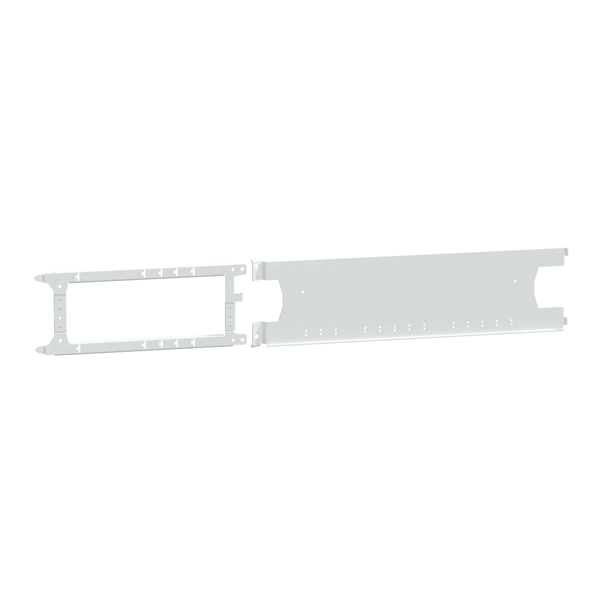 Schneider Electric LVS03416 PrismaSeT-P, Mounting Plate, 5x ComPacT NSXm 3-pole/4x ComPacT NSXm 4-pole, vertical, Linergy FC Feed-in, Width=650mm (img_001)