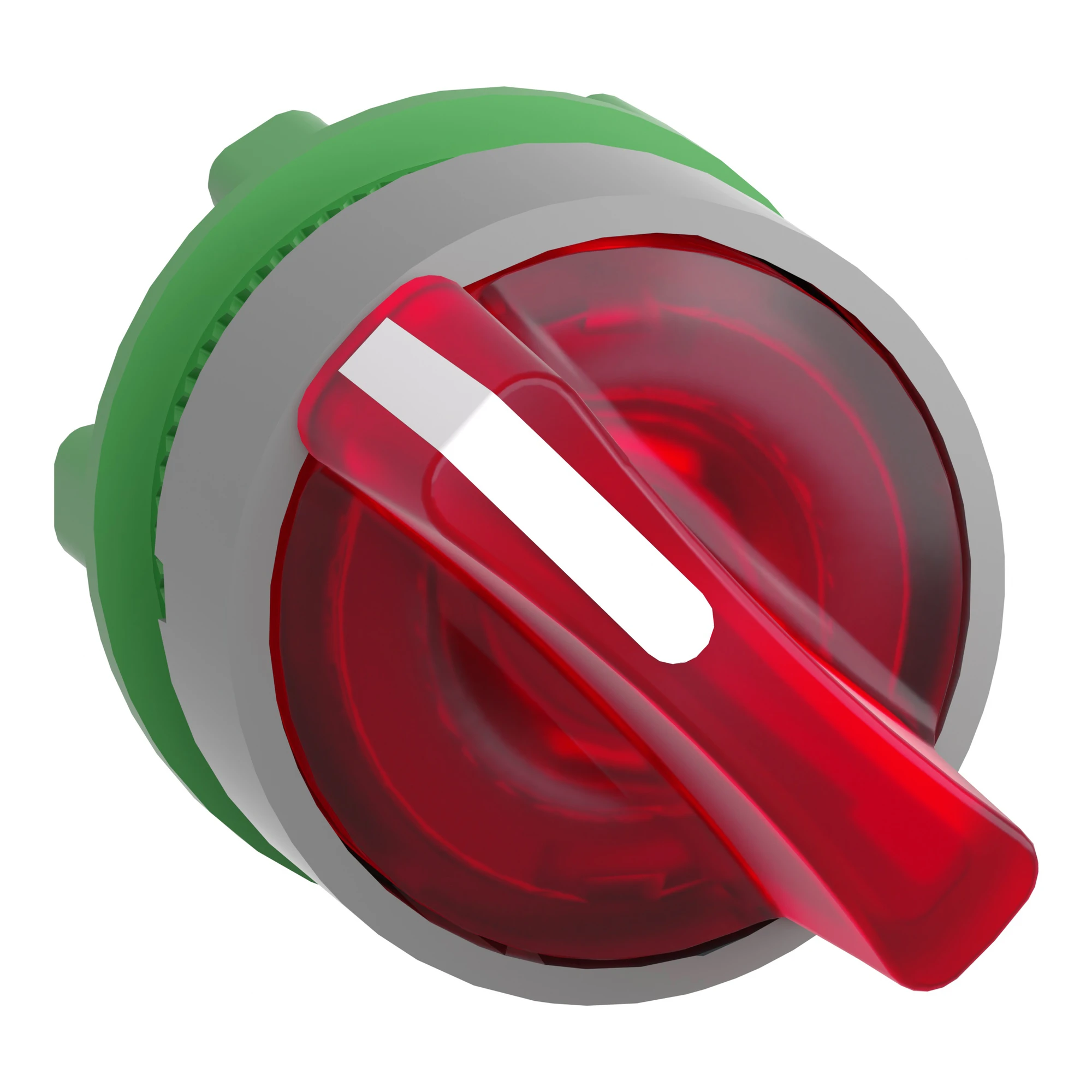 Schneider Electric ZB5AK1443C0 Illuminated Selector Switch, Front Element, Harmony XB5, Plastic, 22mm, Red, for Universal LED, 2 Positions, Momentary (img_001)