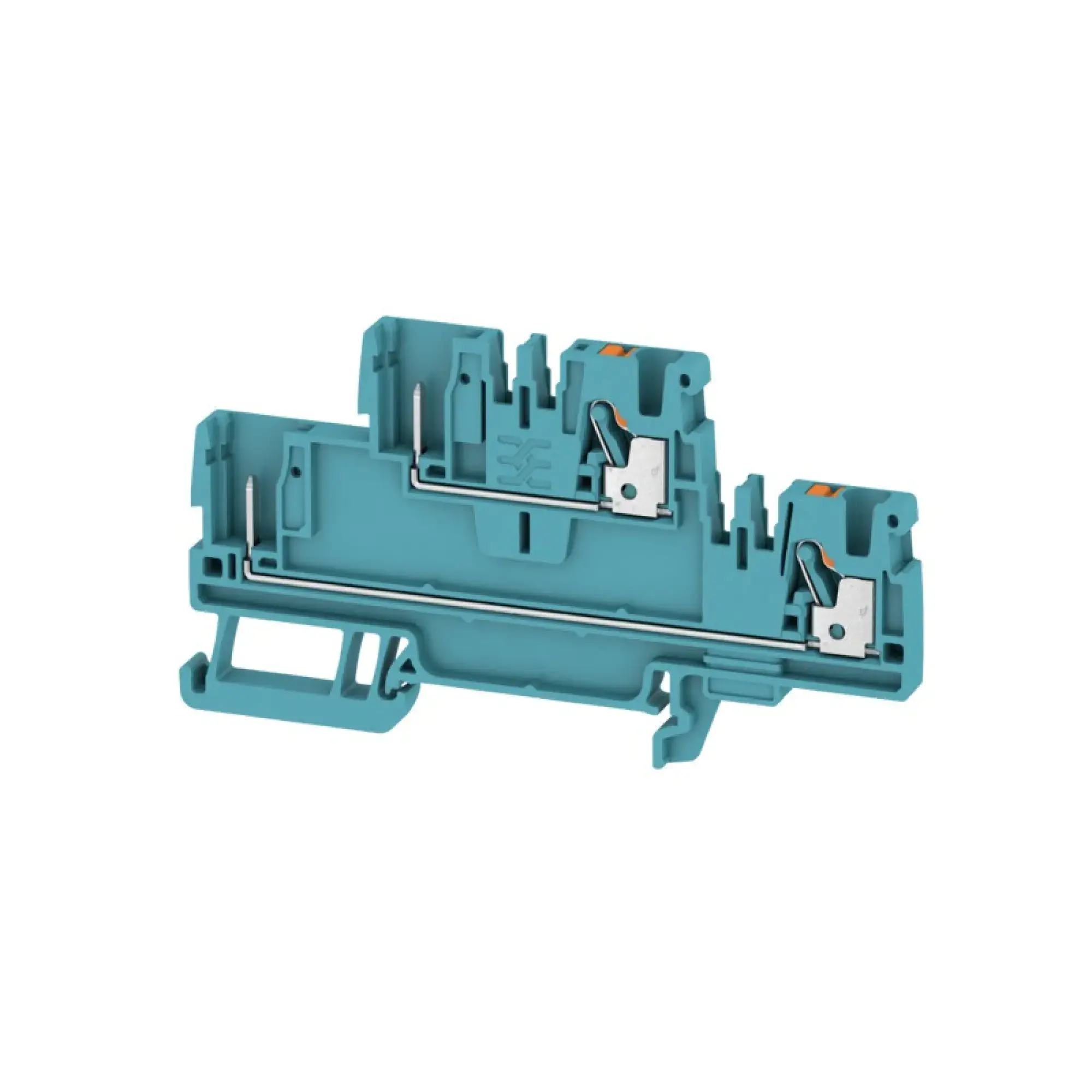 Weidmüller 1548070000 Pluggable terminal, PUSH IN, blue, 2.5, 2.5 mm², 24 A, Number of connections: 4, Number of levels: 2, TS 35, V-0, Wemid (img_001)