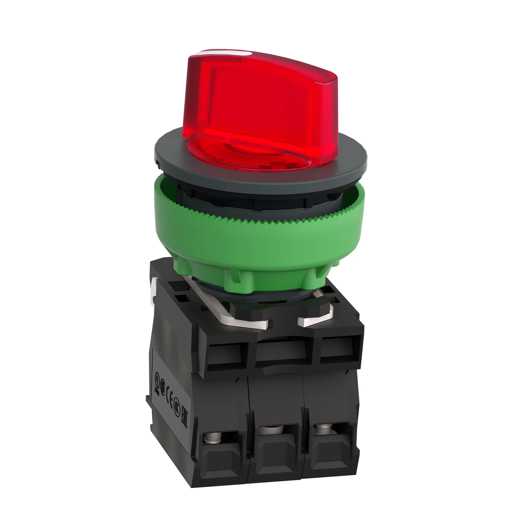 Schneider Electric XB5FK124B5 Illuminated selector switch, Harmony XB5F, plastic, red, 30mm, universal LED, 2 positions, 1NO + 1NC, 24V ACDC (img_006)