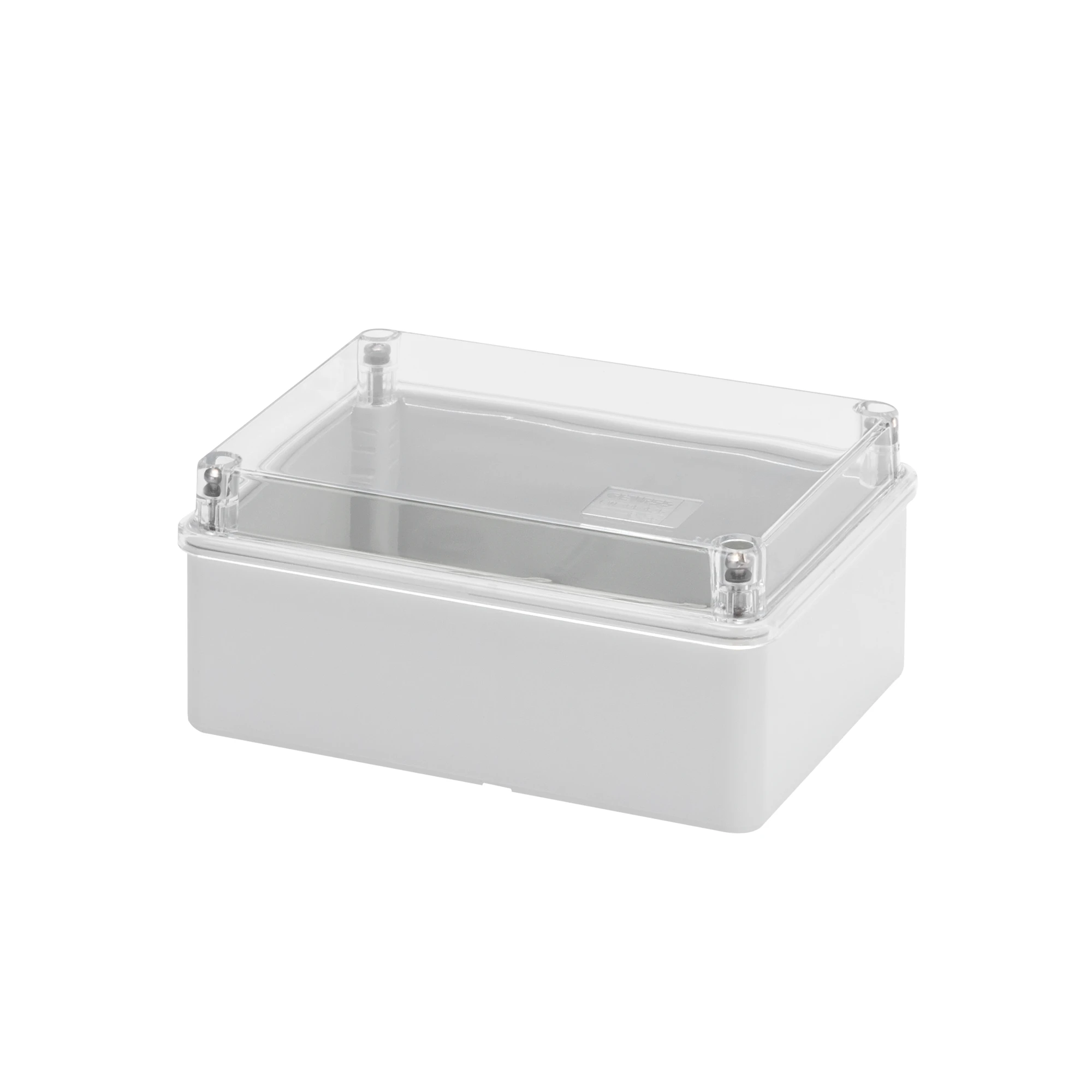 GEWISS GW44426 BOX FOR JUNCTIONS AND FOR ELECTRIC AND ELECTRONIC EQUIPMENT - WITH TRANSPARENT PLAIN LID - IP56 - INTERNAL DIMENSIONS 150X110 X70 - WITH SMOOTH WALLS (img_001)