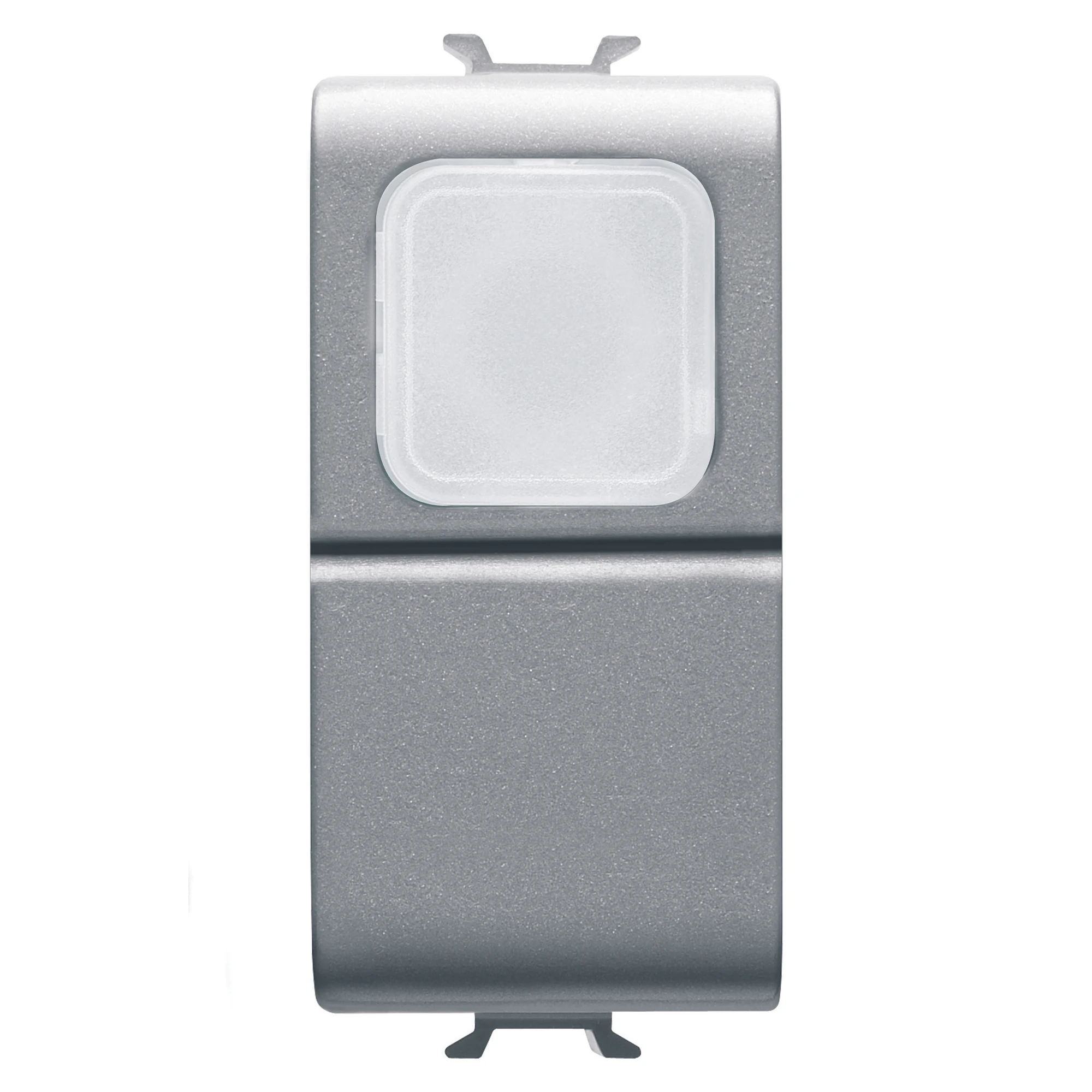 GEWISS GW14144 PUSH-BUTTON 1P 250V ac - NO 16A - OPAL DIFFUSER - 1 MODULE - TITANIUM - CHORUSMART (img_001)