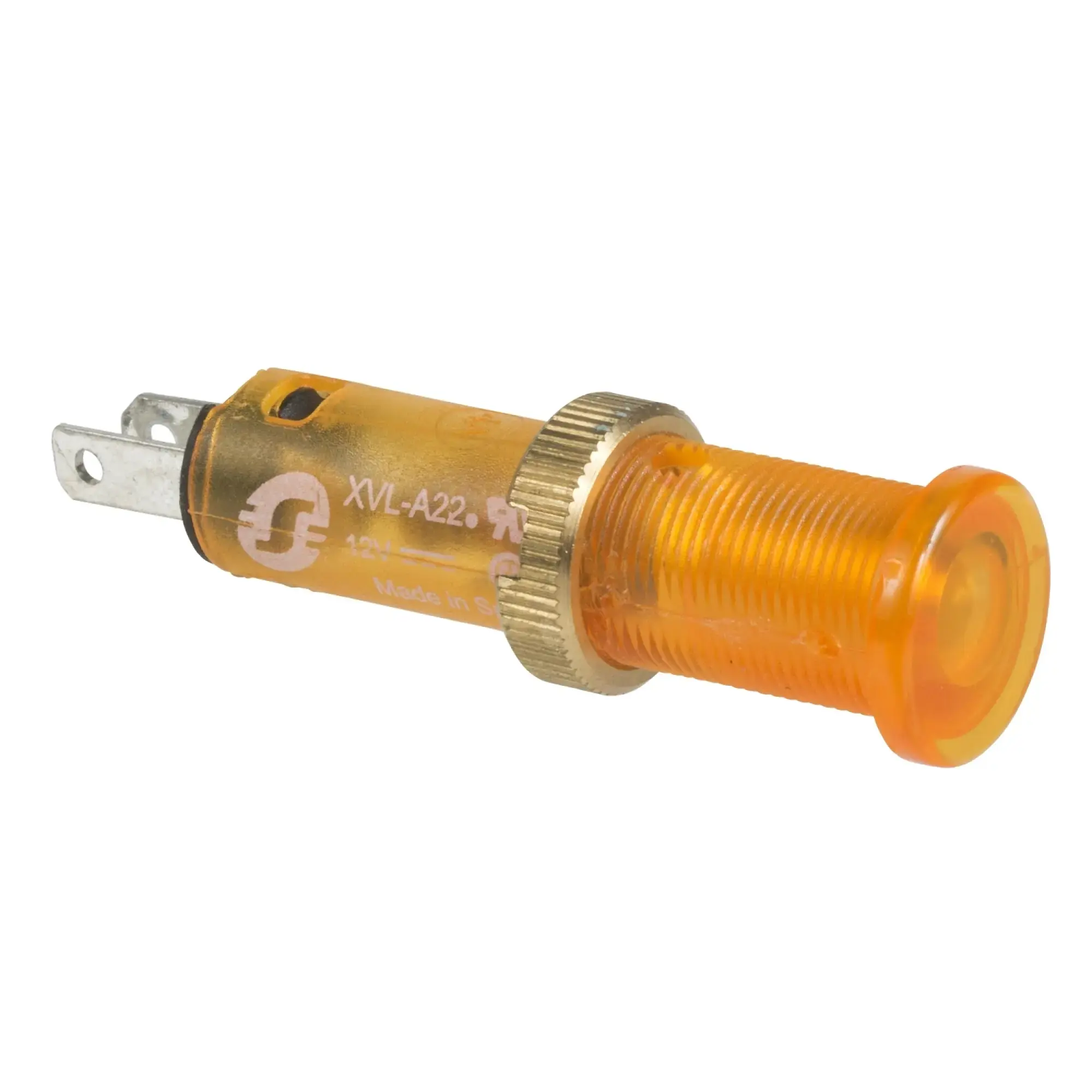 Schneider Electric XVLA225 Indicator light, Harmony XVL, 8mm, yellow, protected LED, 12V DC, flat connector (img_002)