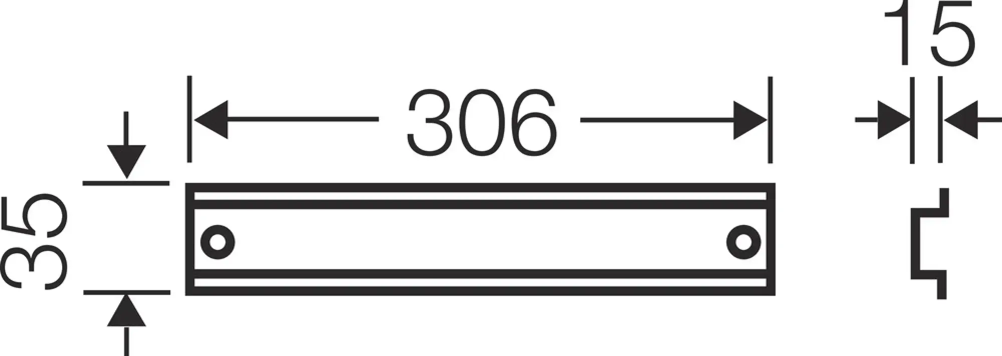 Hensel 68000045 ENYSTAR-Tragschiene, Hutprofil 35 mm, 306 mm lang FP TS 36 (img_003)