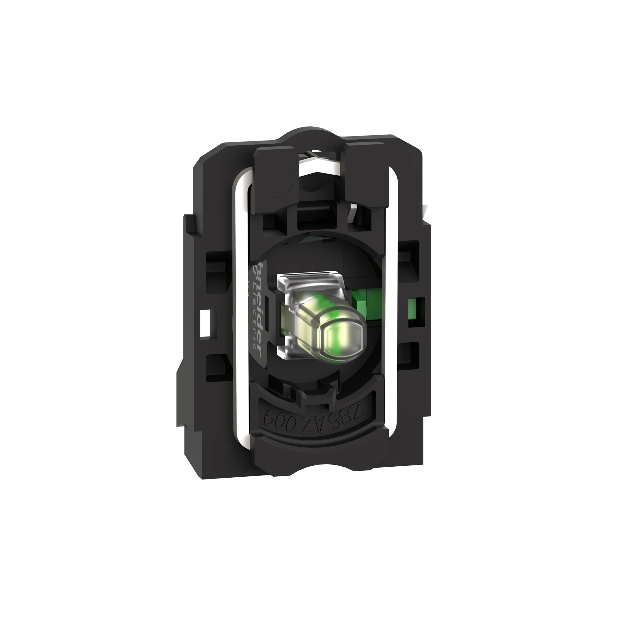 Schneider Electric ZB5AW0M11 Auxiliary Contact Block, Harmony XB5, Plastic, White, Universal LED, with Mounting Flange, 1S, 230-240V AC (img_004)