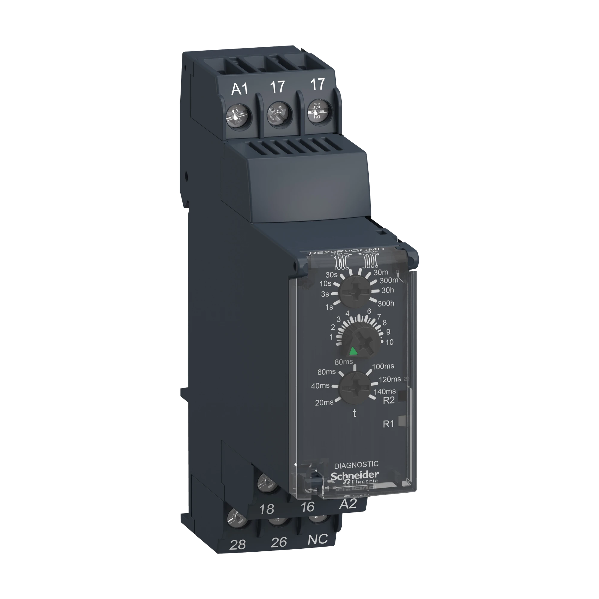 Schneider Electric RE22R2QGMR Time relay for star-delta starter, 0.05s-300h, 24-240VAC/DC, 2W (img_001) Schneider Electric RE22R2QGMR Time relay for star-delta starter, 0.05s-300h, 24-240VAC/DC, 2W (img_001)
