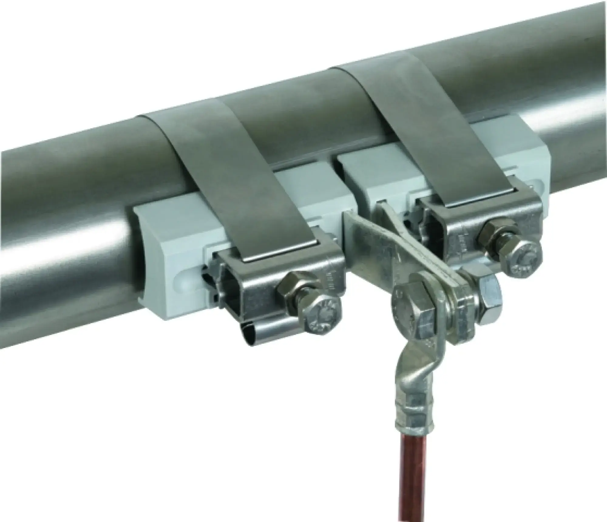 Dehn 540801 Pipe clamp f. hazardous areas D 27-89mm w. terminal screw M10 Cu/gal Sn StSt (img_001) Dehn 540801 Pipe clamp f. hazardous areas D 27-89mm w. terminal screw M10 Cu/gal Sn StSt (img_001)