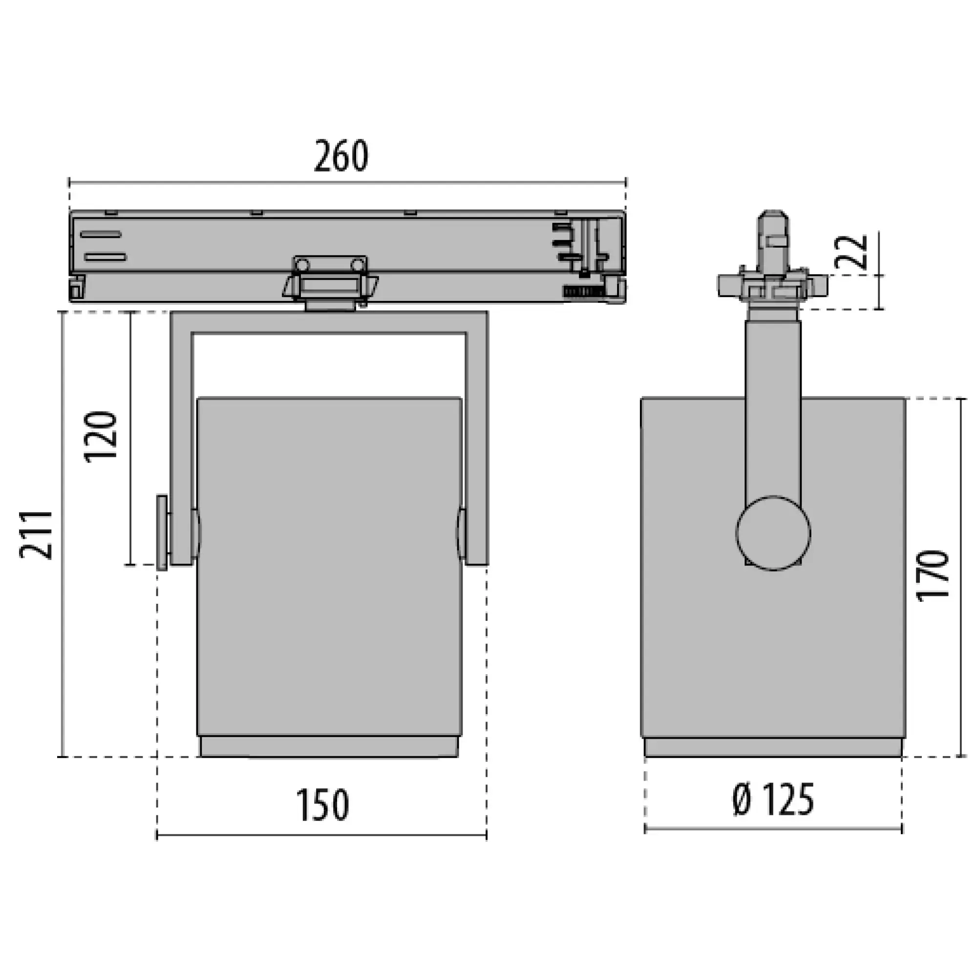 Performance iN Lighting 3108562 LED-Stromschienenstrahler 4000K 40W statisch runde Optik medium 3108562 (img_003)