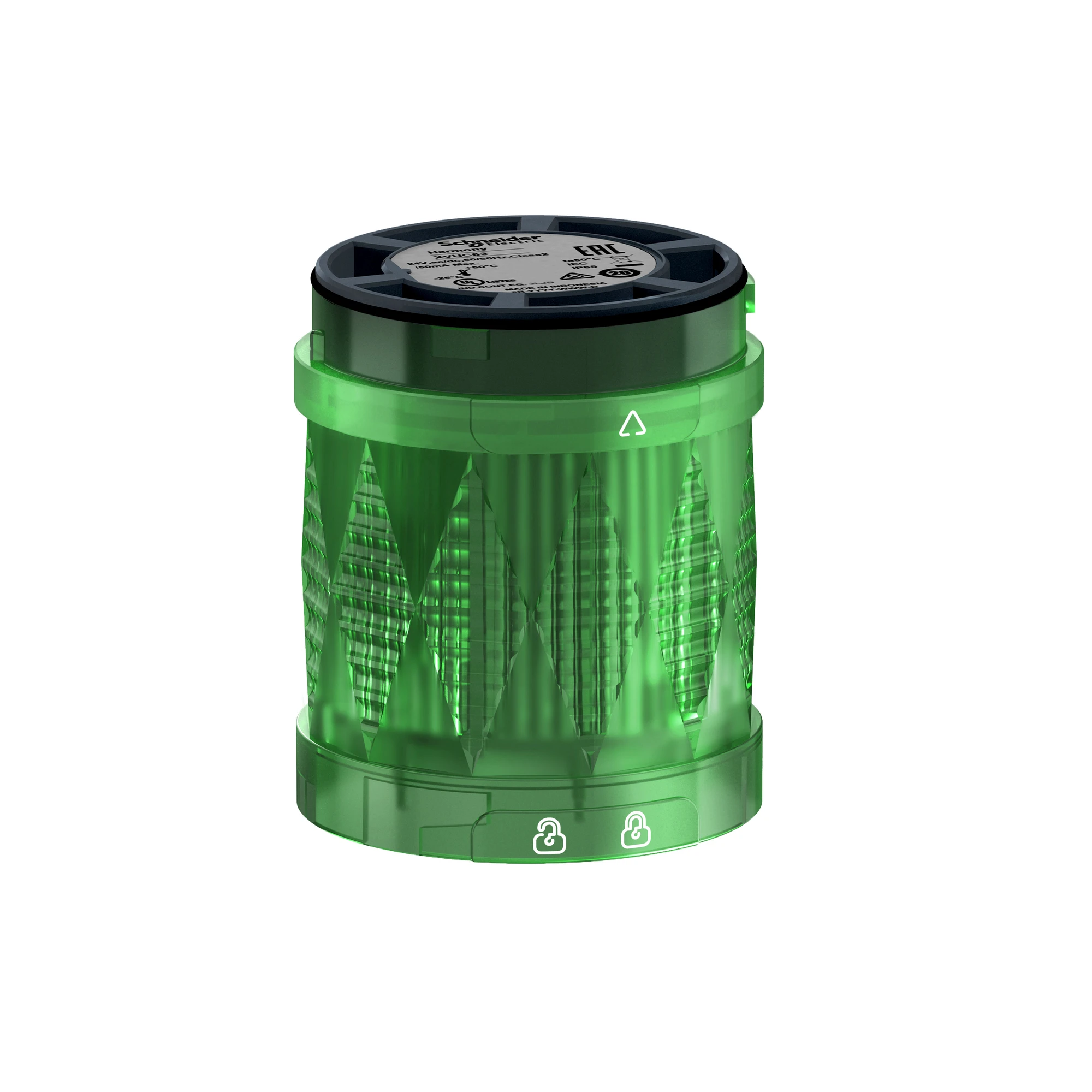 Schneider Electric XVUC63 Illumination element, Harmony XVU, modular, 60mm, LED, green, flashing light, IP65, 24V ACDC (img_001)