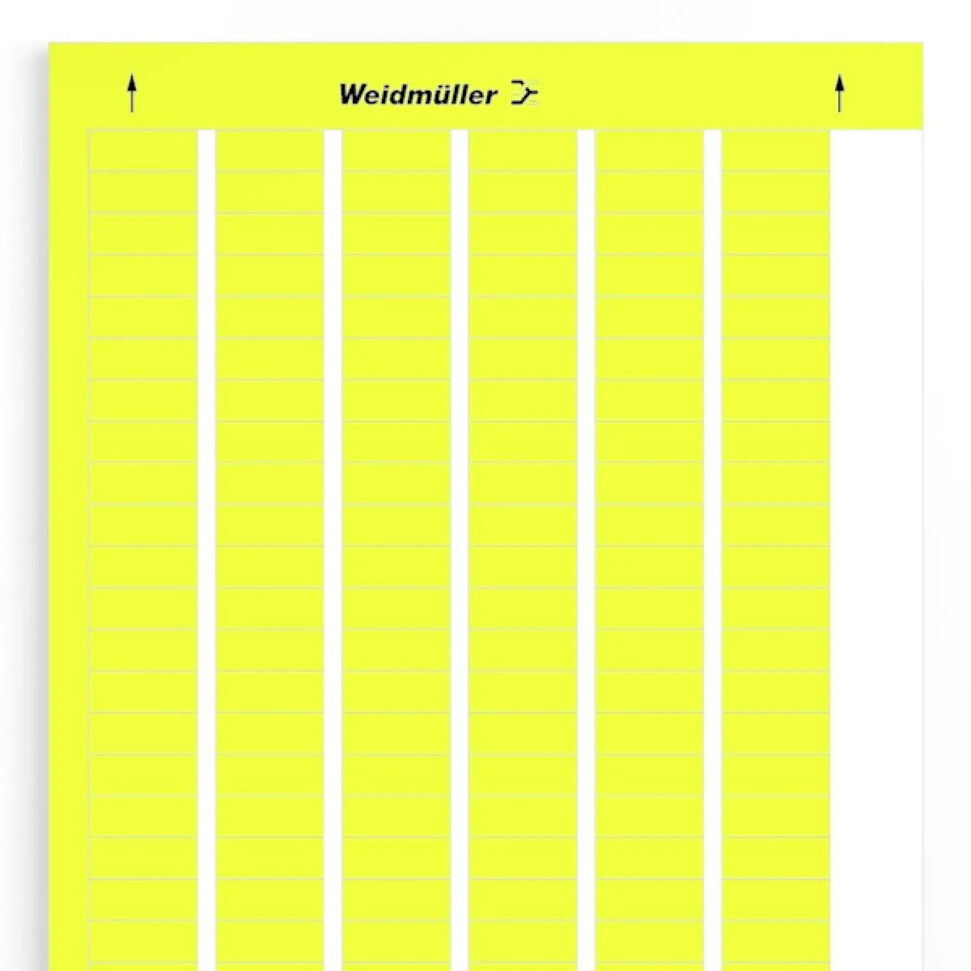 Weidmüller 1686401687 Device marking, Width: 26 mm, Polyester, PVC-free, yellow, Operating temperature range: -40...150 °C (img_001)