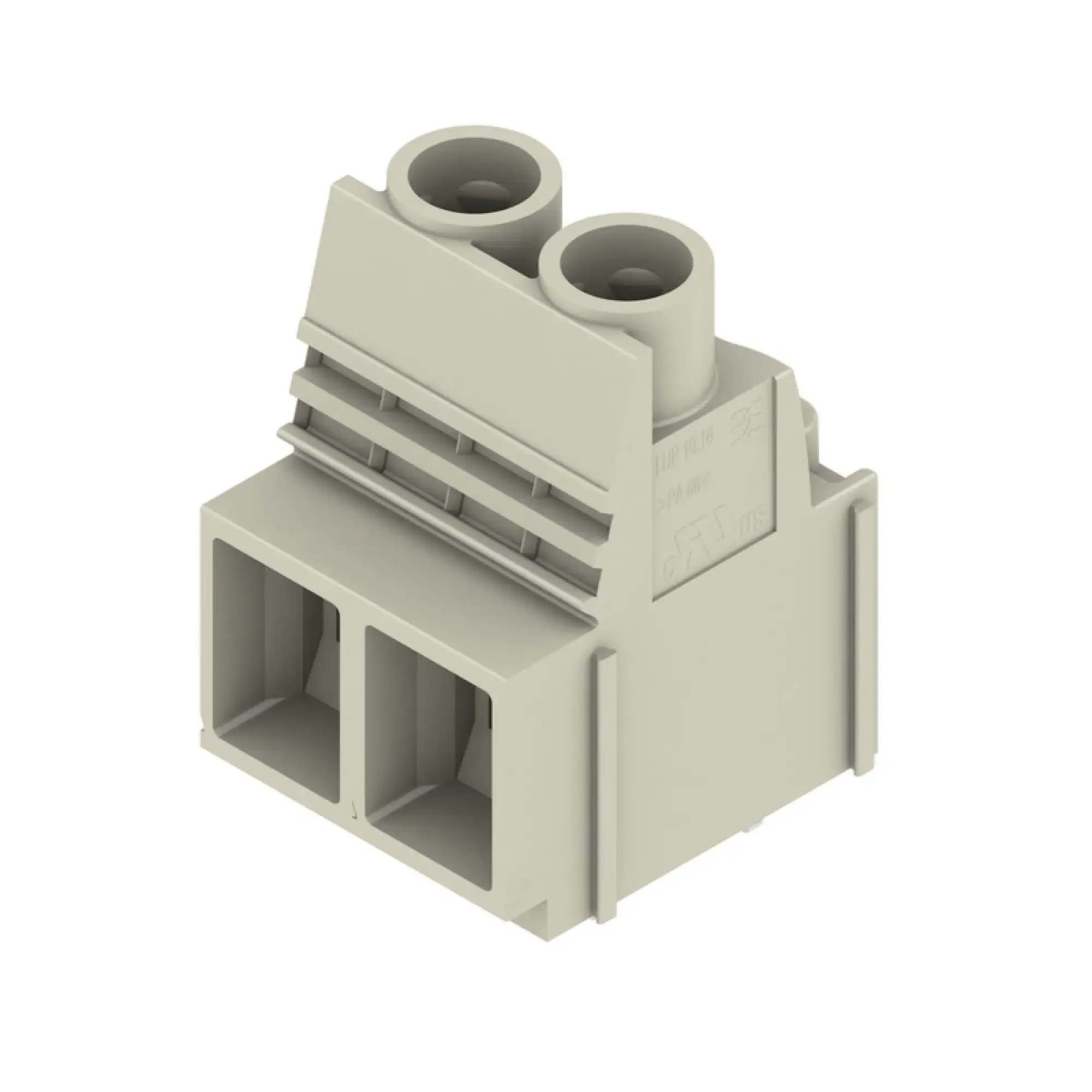 Weidmüller 2014280000 PCB terminal, 1000 V, 76 A, Pitch in mm: 10.16, 16 mm², Number of poles: 2, Clamping yoke connection, THT solder connection, 90°, Box (img_001) Weidmüller 2014280000 PCB terminal, 1000 V, 76 A, Pitch in mm: 10.16, 16 mm², Number of poles: 2, Clamping yoke connection, THT solder connection, 90°, Box (img_001)