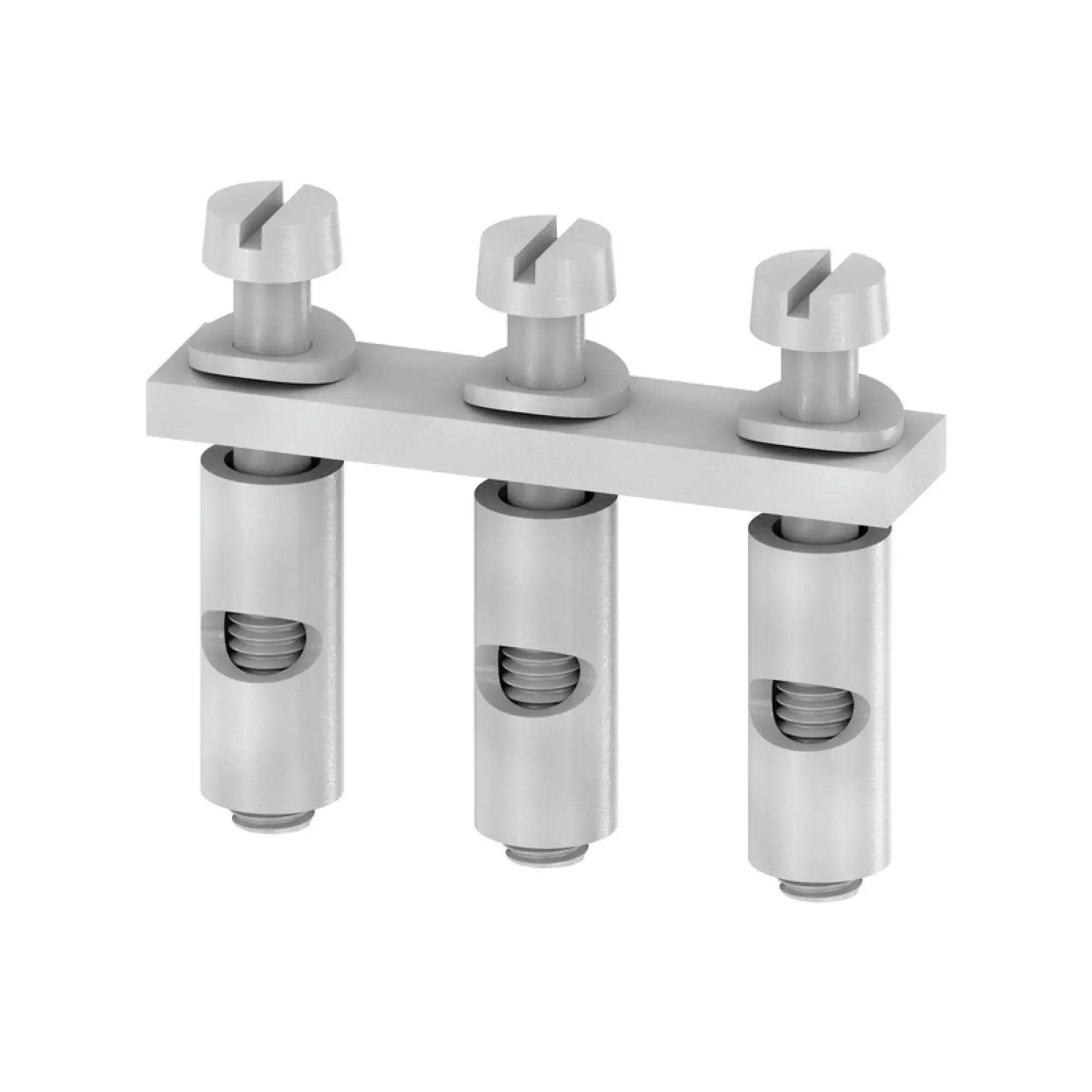 Weidmüller 0457200000 Cross-connector (terminal), when screwed in, grey, 57 A, Number of poles: 3, Pitch in mm: 9.90, Insulated: No, Width: 26.8 mm (img_001)
