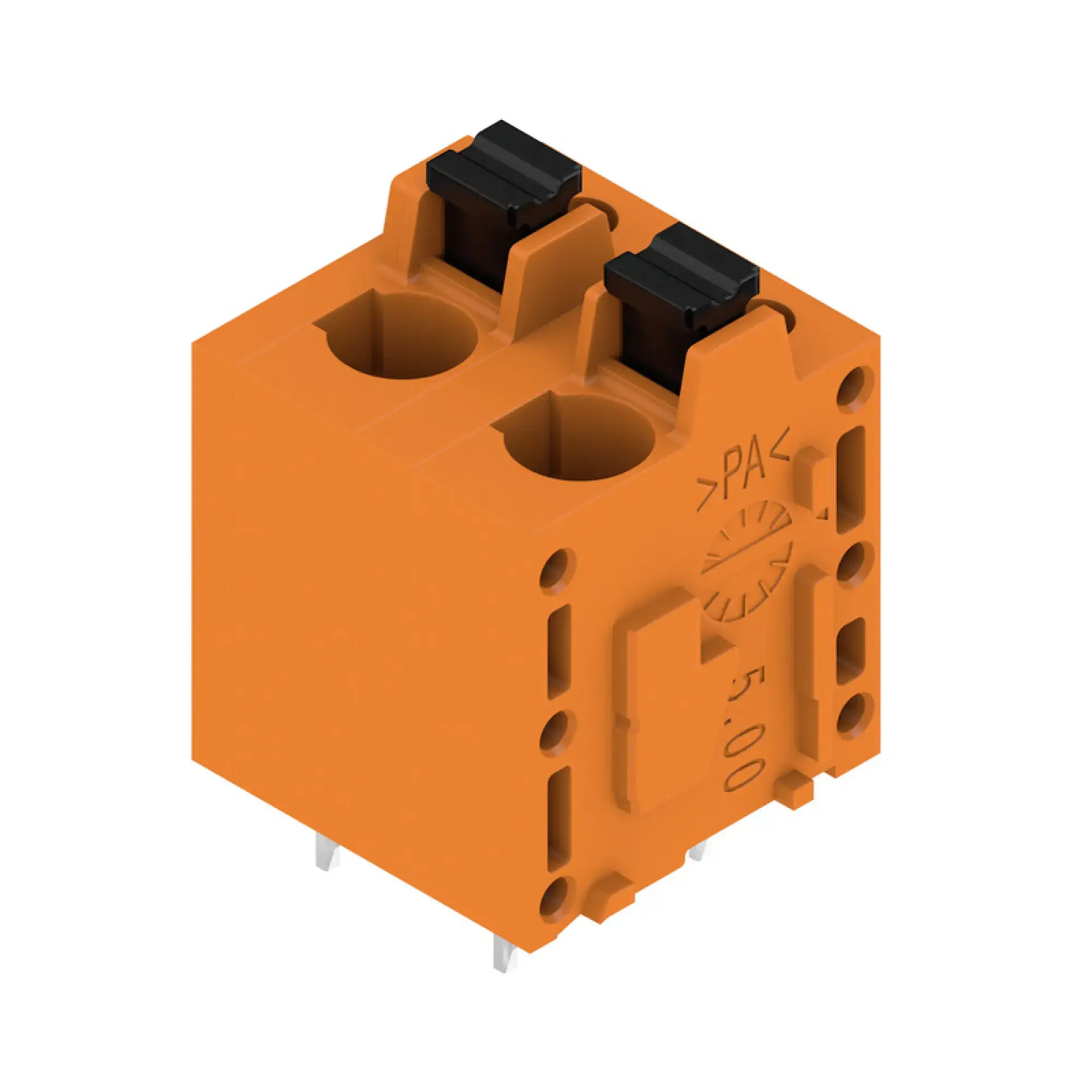 Weidmüller 2774540000 PCB terminal, 600 V, 24 A, Pitch in mm: 7.50, Number of poles: 2, PUSH IN with actuator, THT solder connection, 180°, Box (img_001)