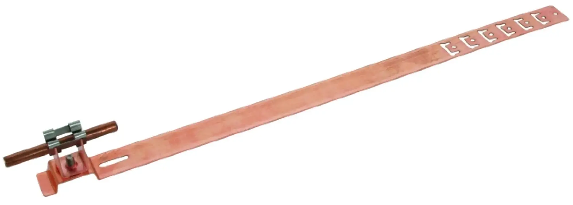 Dehn 206227 Roof conductor holder UNIgrip Cu H 20mm Rd 8mm w. embossed brace L 475mm (img_003) Dehn 206227 Roof conductor holder UNIgrip Cu H 20mm Rd 8mm w. embossed brace L 475mm (img_003)