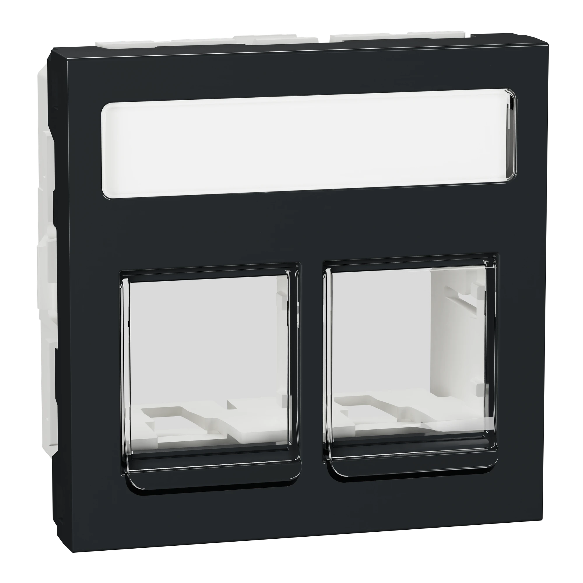 Schneider Electric NU942254 Optiline 45/Unica Central Plate Data Socket 2xRJ45 Straight Lettering Anthracite (img_001) Schneider Electric NU942254 Optiline 45/Unica Central Plate Data Socket 2xRJ45 Straight Lettering Anthracite (img_001)