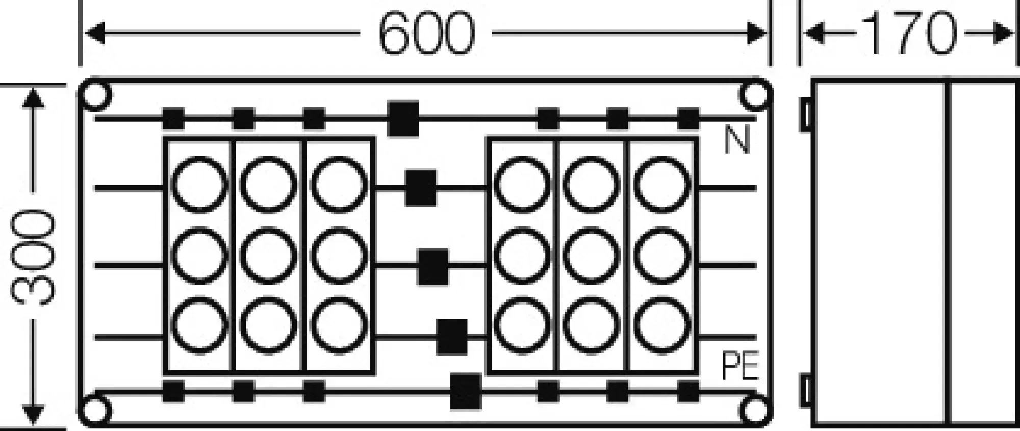 Hensel 2000718 Mi-Sicherungsgehäuse, 6x3x63A, DIII, E33 auf Sammelschiene 630 A, 5polig Mi 3465 (img_002) Hensel 2000718 Mi-Sicherungsgehäuse, 6x3x63A, DIII, E33 auf Sammelschiene 630 A, 5polig Mi 3465 (img_002)