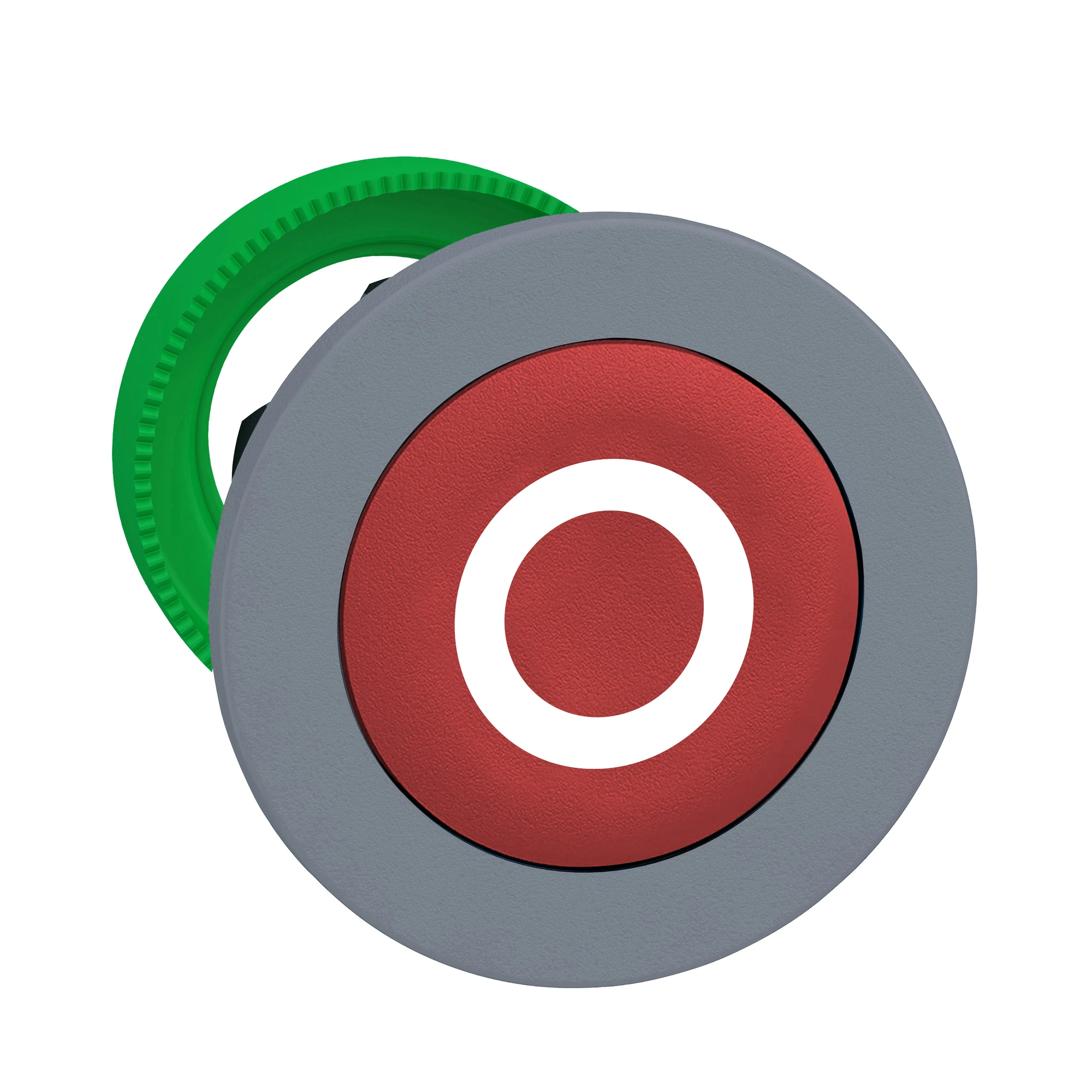 Schneider Electric ZB5FA432C0 Pushbutton, front element, Harmony XB5F, plastic, 30mm, light grey, red, marked O, momentary (img_001)