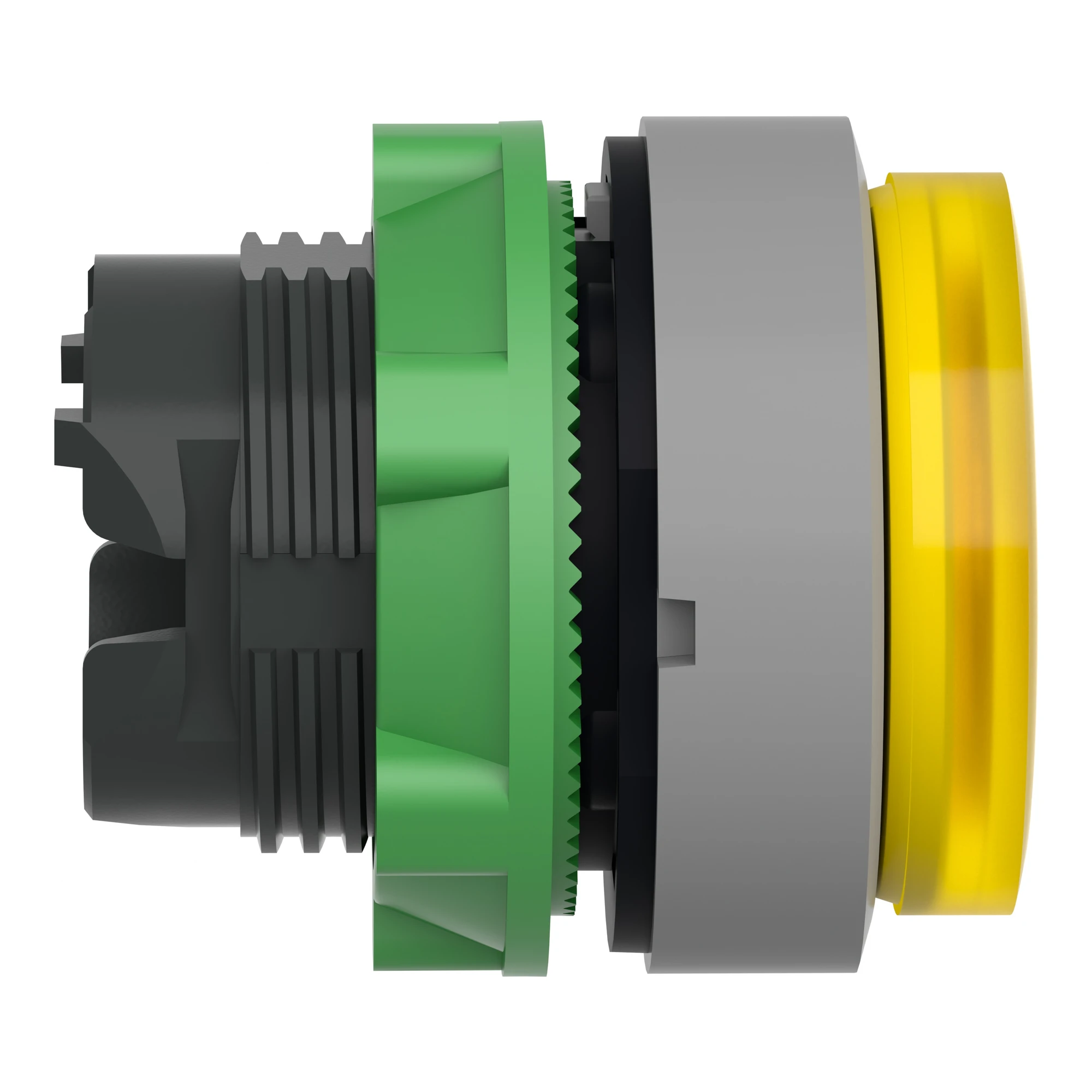 Schneider Electric ZB5AW183SC0 Illuminated push button, front element, Harmony XB5, plastic, 22mm, light grey, yellow, protruding, universal LED, grooved (img_004)