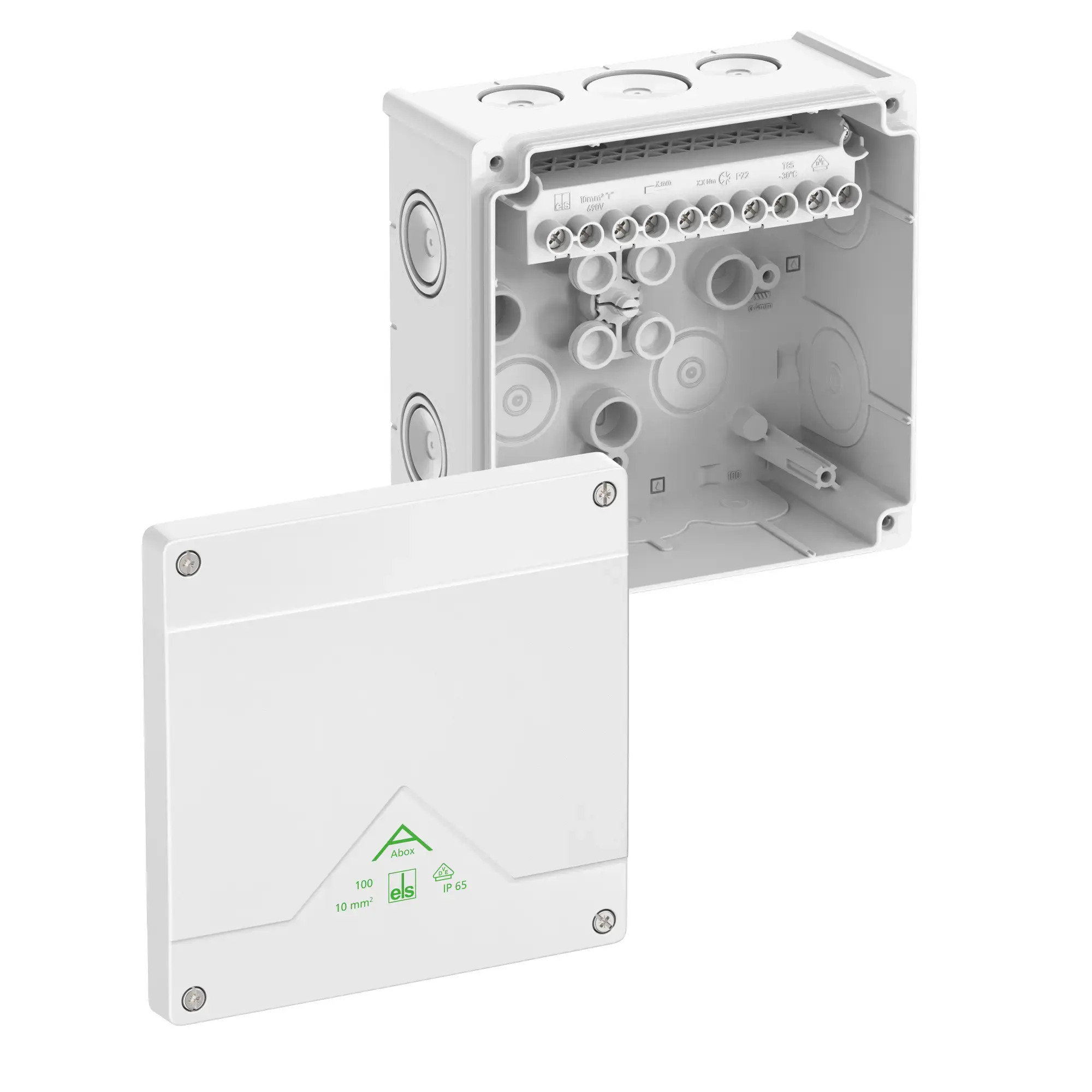 Spelsberg 81012001 Junction box, Type of protection IP66, max. 10², Impact strength IK07, Protection class II, Ui 690V AC, Ui 690V DC, DLG, VDE, Halogen free (img_001)