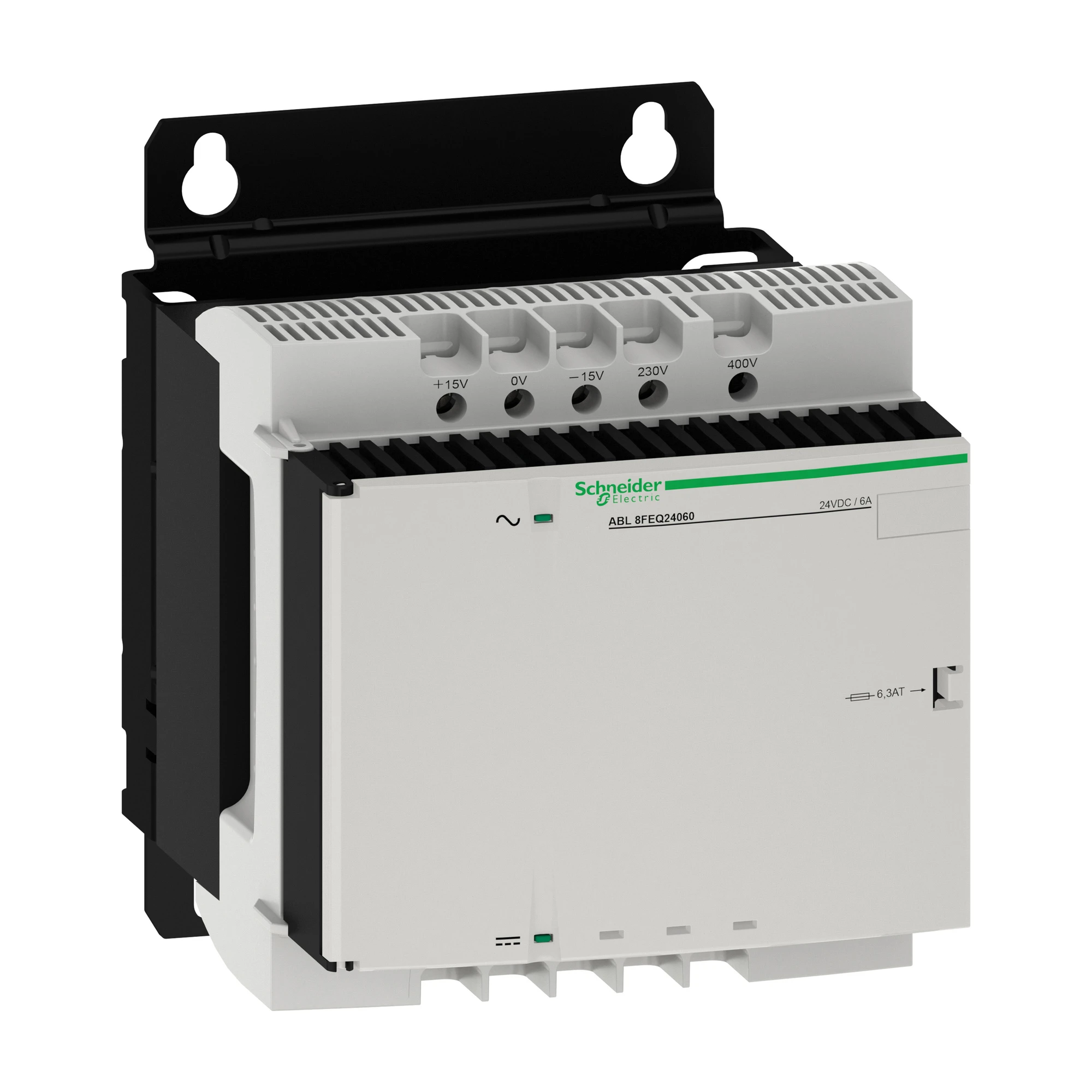 Schneider Electric ABL8FEQ24060 Power Supply, Modicon ABL8, rectified, filtered, 1-/2-phase, 230-400V AC, 24V DC, 6A, 144W (img_001)