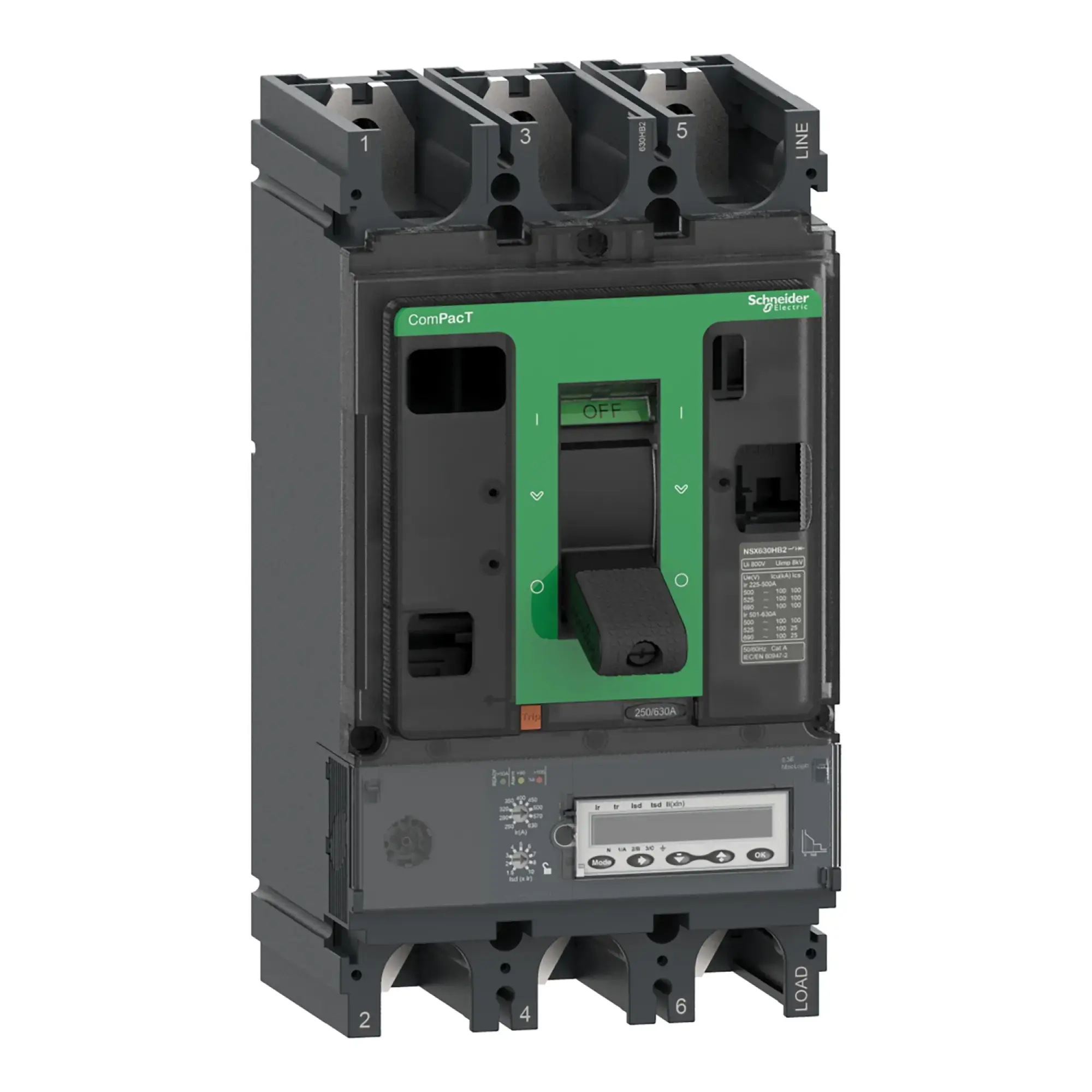 Schneider Electric C63V35E630 Compact Circuit Breaker ComPacT NSX630HB1 with Micrologic 5.3 E 3P3D 630 A, 75kA/690V AC (img_002) Schneider Electric C63V35E630 Compact Circuit Breaker ComPacT NSX630HB1 with Micrologic 5.3 E 3P3D 630 A, 75kA/690V AC (img_002)