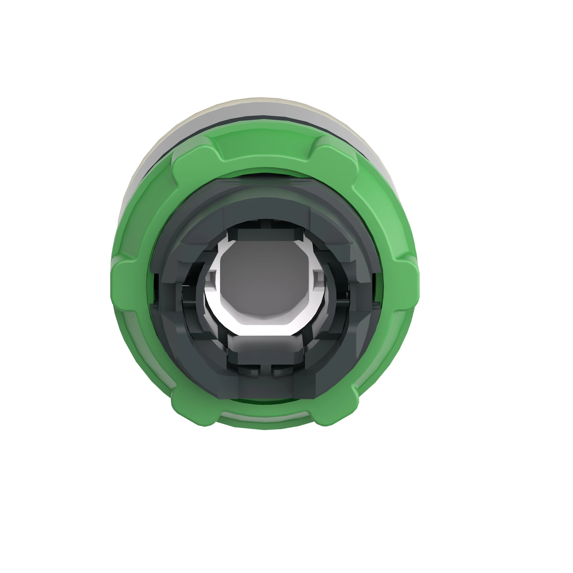 Schneider Electric ZB5AW383C0 Illuminated pushbutton, front element, Harmony XB5, plastic, 22mm, light grey, yellow, for universal LED (img_003)