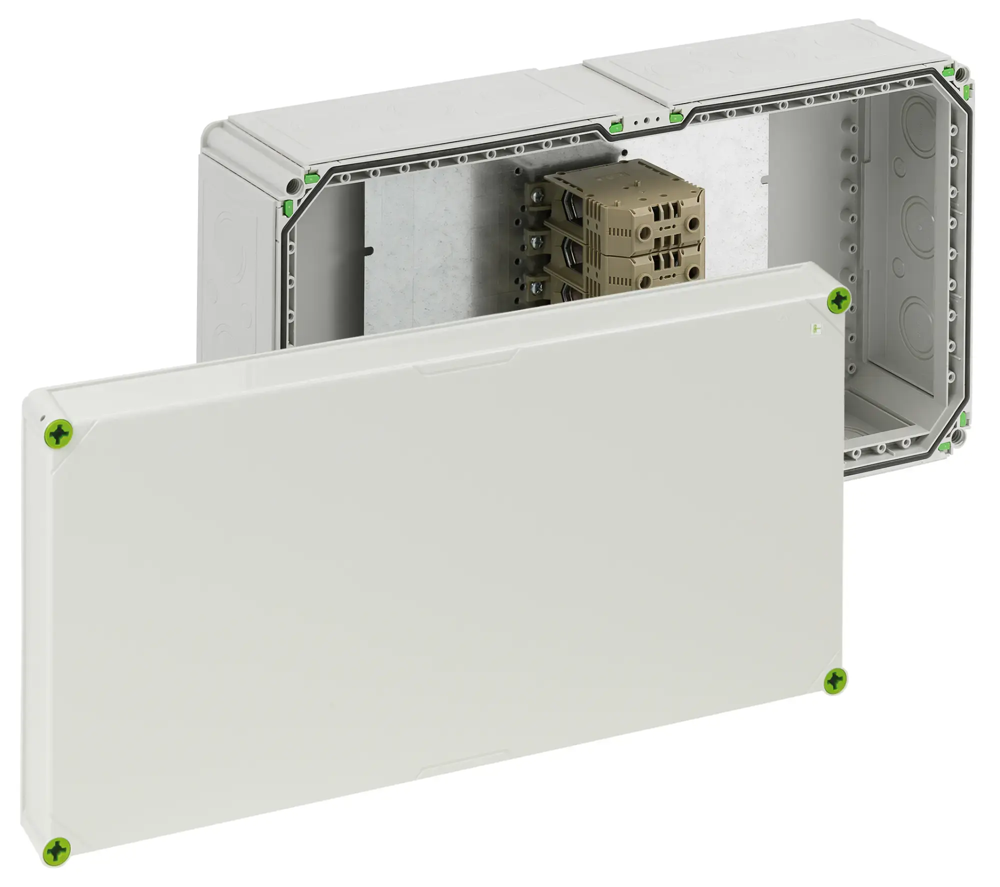 Spelsberg 49059101 Junction box, Type of protection IP65, Max. conductor cross section 240², Impact strength IK08, Protection class II, Ui 690V AC, Halogen free (img_001)