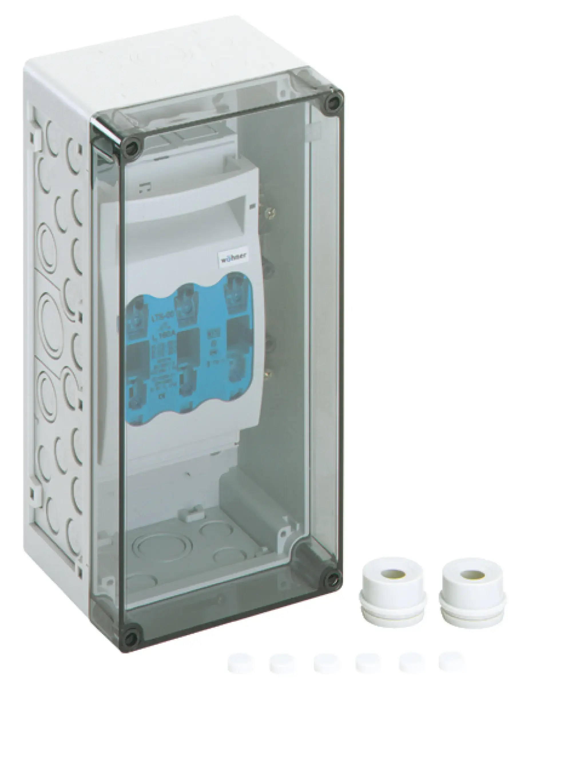 Spelsberg 78610101 NH fuse enclosure, transparent, Type of protection IP54/IP65 , Impact strength IK08, Protection class II, Rated voltage 690V AC, Halogen free (img_001) Spelsberg 78610101 NH fuse enclosure, transparent, Type of protection IP54/IP65 , Impact strength IK08, Protection class II, Rated voltage 690V AC, Halogen free (img_001)