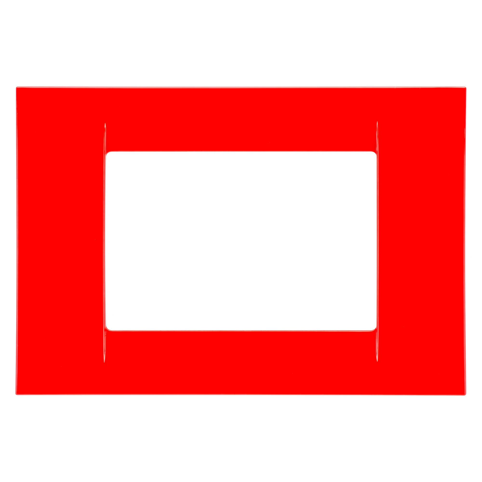 GEWISS GW22123 VIRNA PLATE - IN TECHNOPOLYMER GLOSS FINISHING - 3 GANG - GERANIUM RED - SYSTEM (img_001)