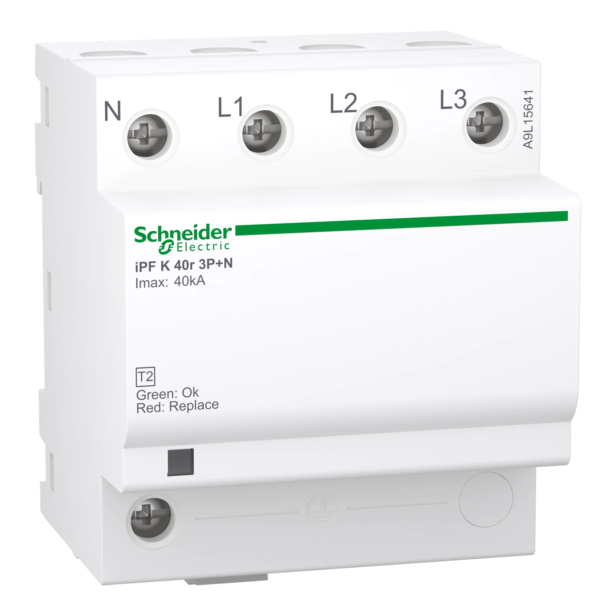 Schneider Electric A9L15641 Surge Protector iPF K 40, Type 2, 3P+N, Imax 40kA, In 15kA, TT & TN-S, FM contact (img_001) Schneider Electric A9L15641 Surge Protector iPF K 40, Type 2, 3P+N, Imax 40kA, In 15kA, TT & TN-S, FM contact (img_001)