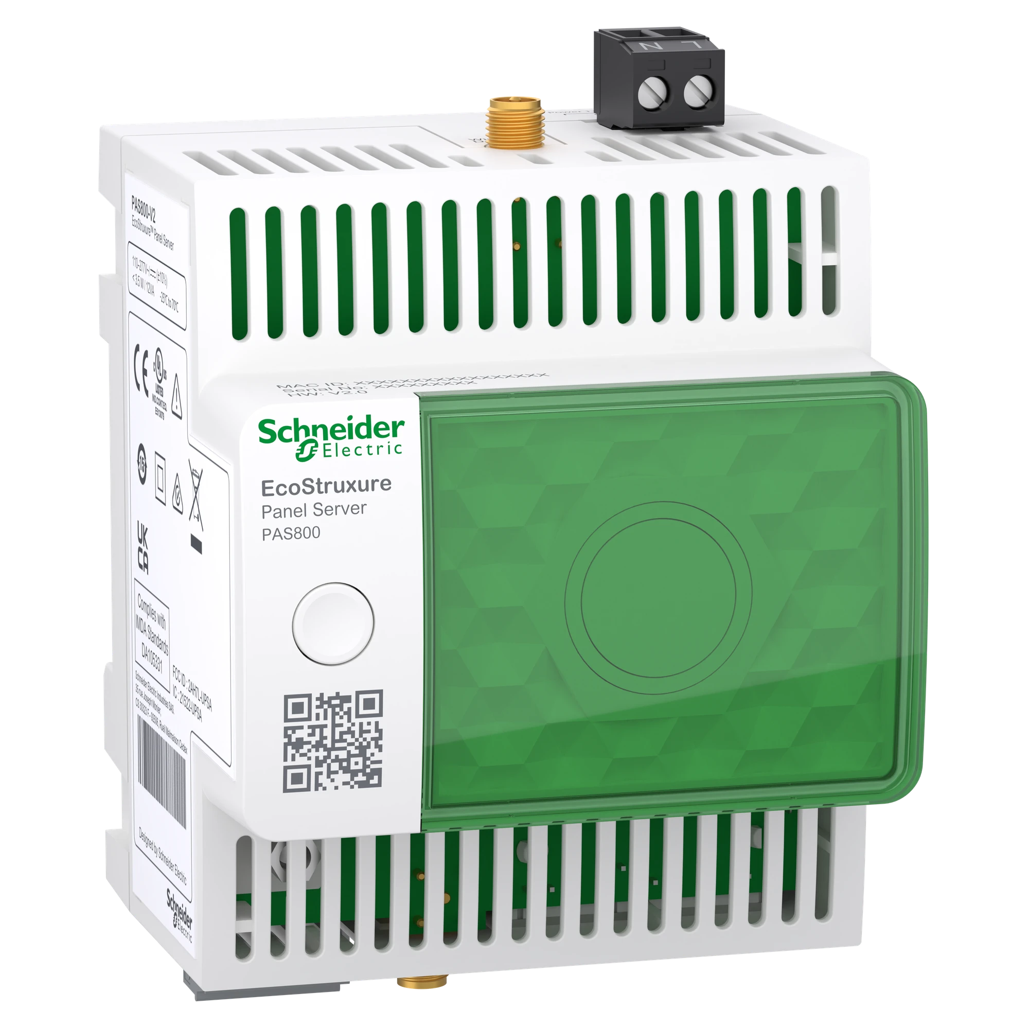 Schneider Electric PAS800 Panel Server Advanced Wireless and Modbus RTU Ethernet Interface, Data Logger, Energy Server, 230V (img_001) Schneider Electric PAS800 Panel Server Advanced Wireless and Modbus RTU Ethernet Interface, Data Logger, Energy Server, 230V (img_001)
