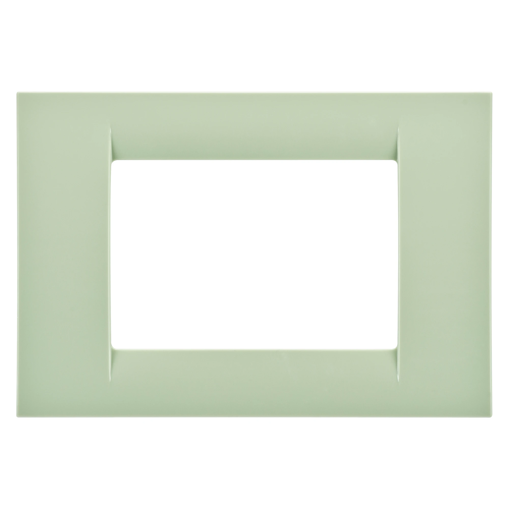 GEWISS GW22143 VIRNA PLATE - IN TECHNOPOLYMER GLOSS FINISHING - 3 GANG - VENETIAN GREEN - SYSTEM (img_001)