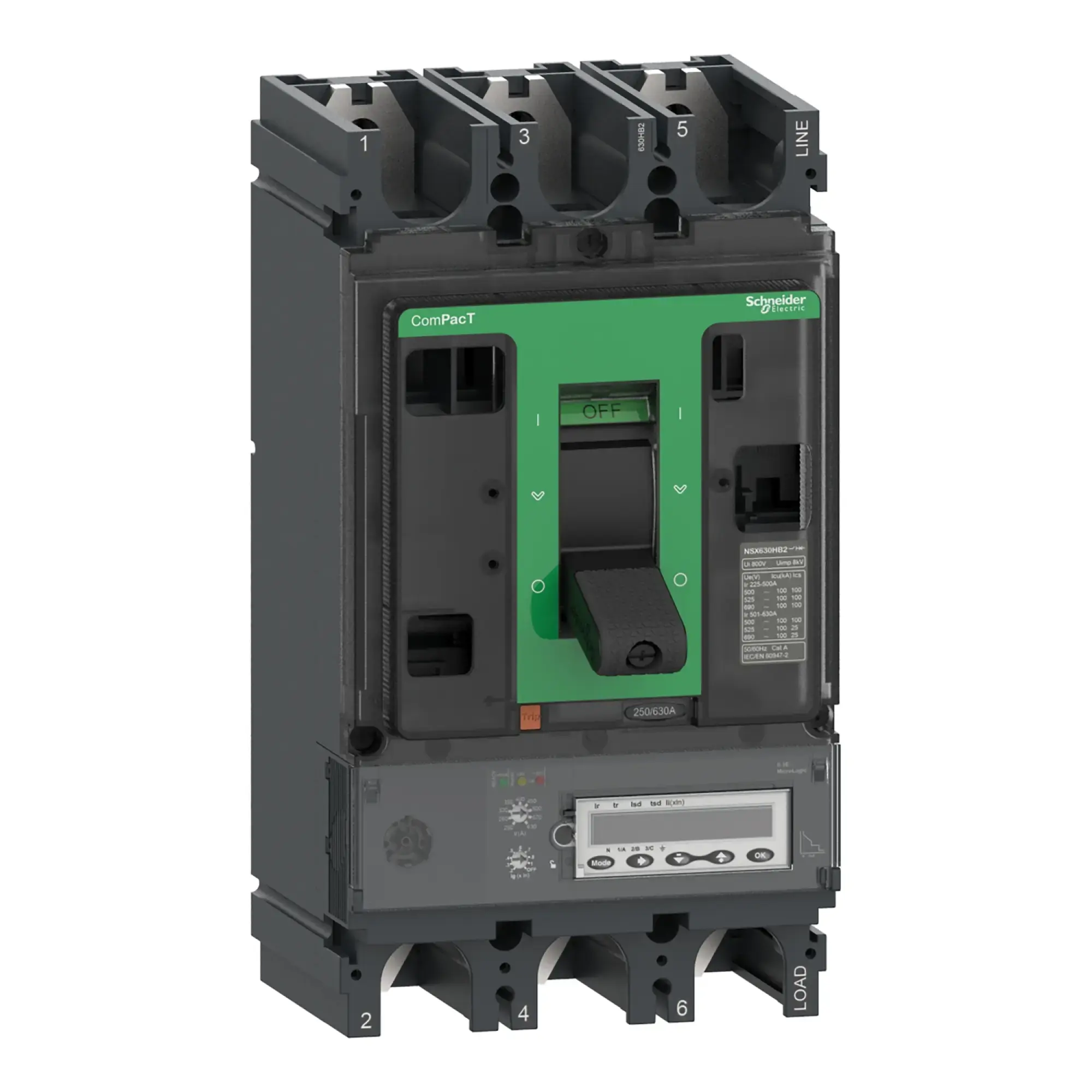 Schneider Electric C63R36E630 Compact Circuit Breaker ComPacT NSX630R with Micrologic 6.3 E 3P3D 630 A, 200kA/415V AC (img_002)