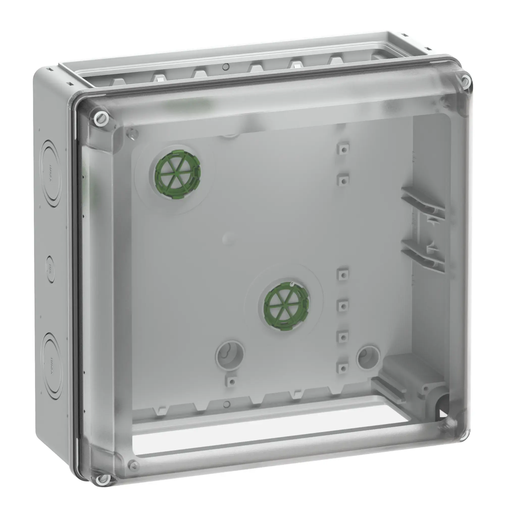 Spelsberg 73351101 Empty enclosure, transparent, Type of protection IP65, Impact strength IK08, Protection class II, Rated voltage 400V AC, DLG, Halogen free (img_001)