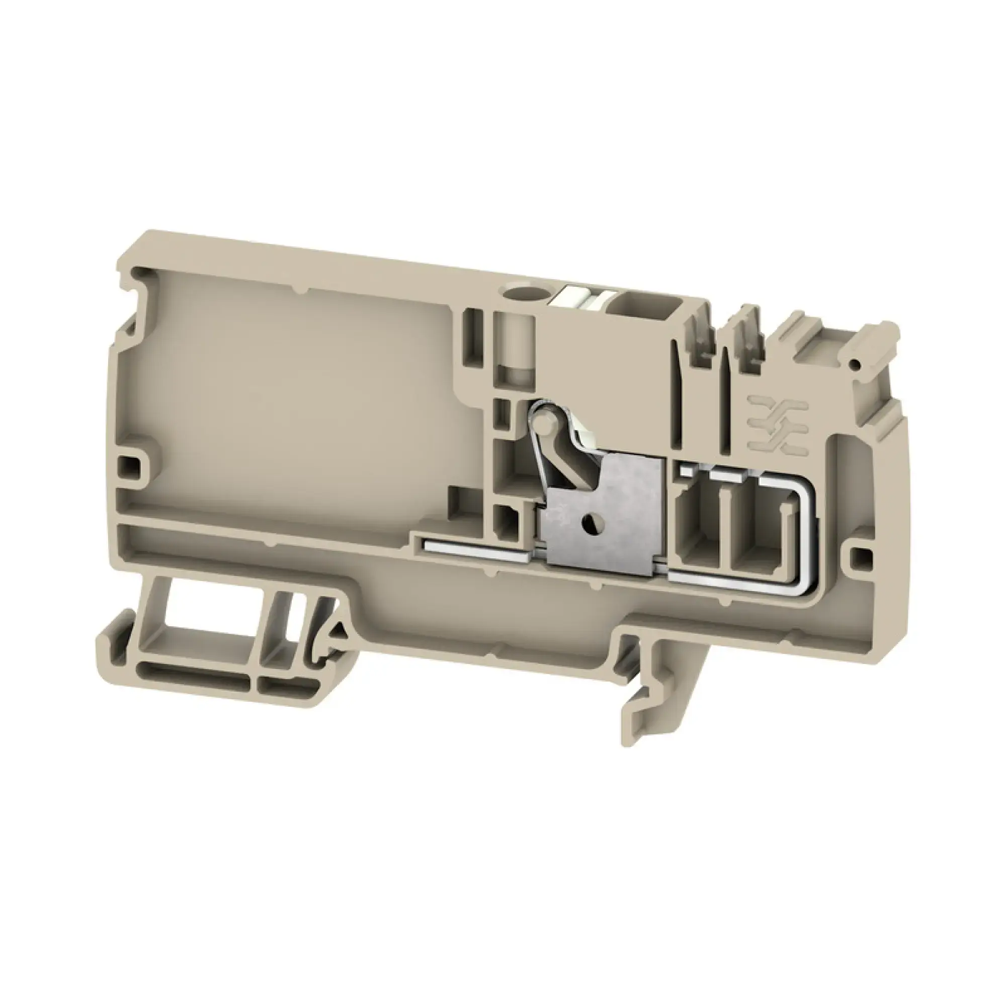 Weidmüller 2683430000 Potential distributor terminal, PUSH IN, beige, dark beige, 6 mm², 41 A, 500 V, Number of connections: 1, Number of levels: 1, TS 35, V-0, Wemid (img_001)