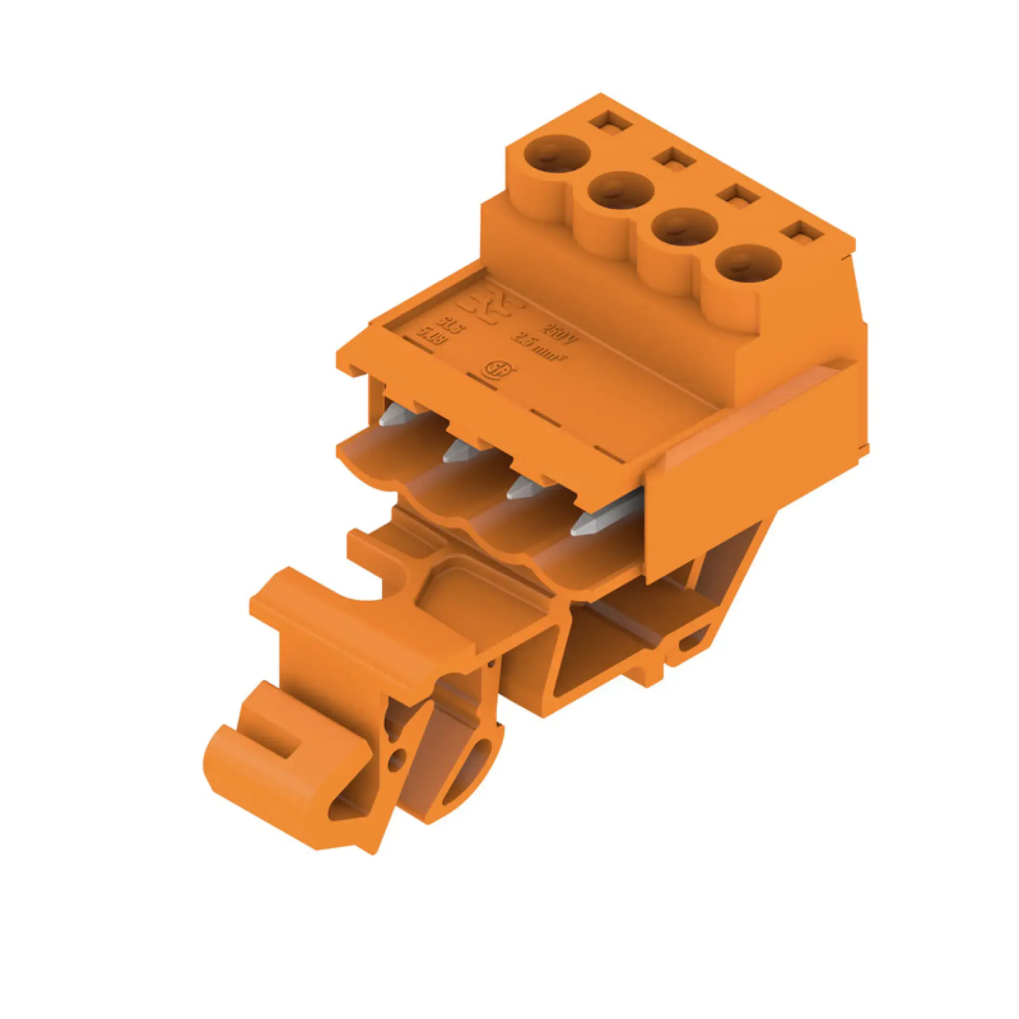 Weidmüller 1846050000 PCB connector (wire connection), 320 V, 21.5 A, Pitch in mm: 5.08, 3.31 mm², Number of poles: 4, Clamping yoke connection, Box (img_001)