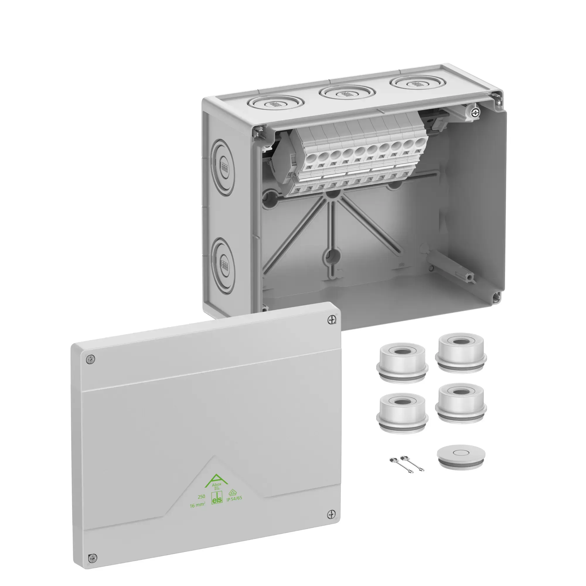 Spelsberg 81644001 Junction box, Type of protection IP55/IP66, max. 16², Impact strength IK07, Protection class II, Ui 690V AC, Ui 690V DC, DLG, VDE, Halogen free (img_001)