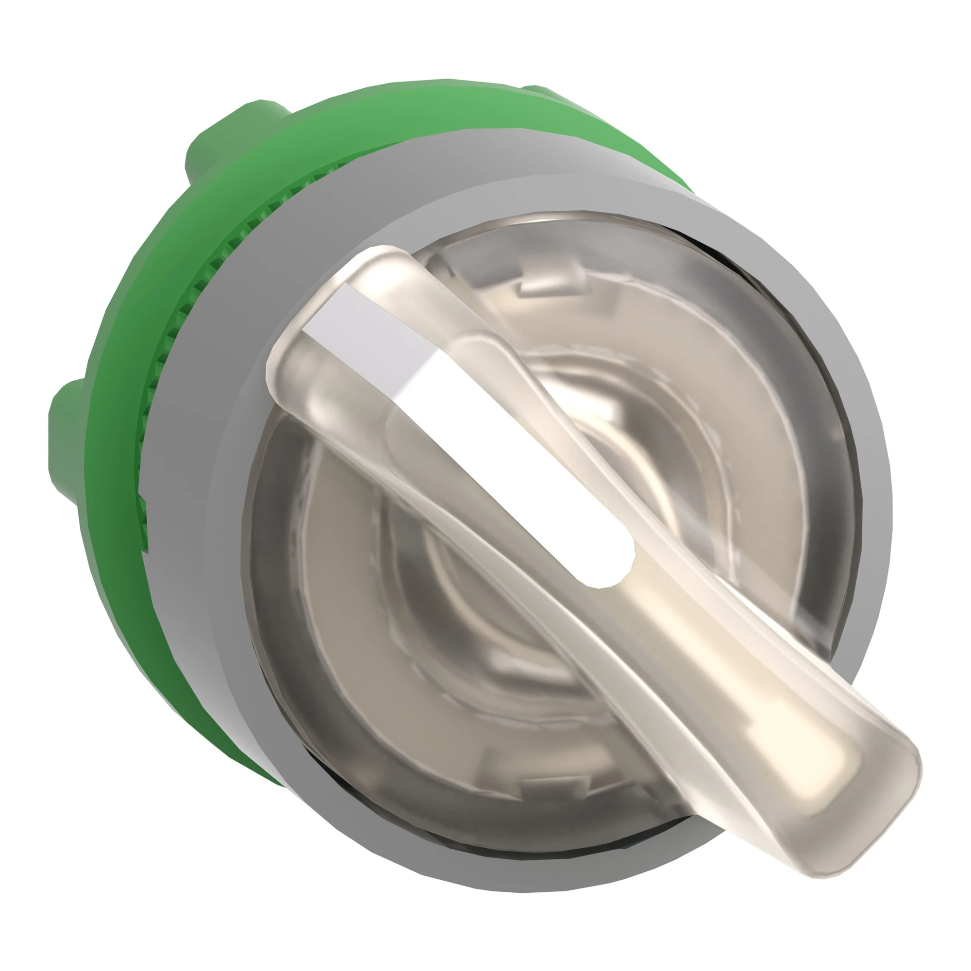 Schneider Electric ZB5AK1213C0 Illuminated selector switch, front element, Harmony XB5, plastic, 22mm, white, for universal LED, 2 positions, latching (img_001)