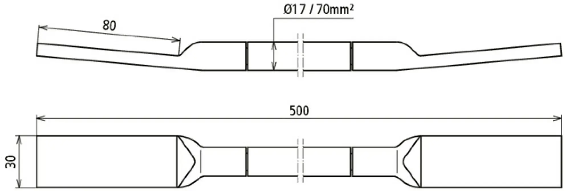 Dehn 419091 Copper cable earthing bridge H07V-K, lug on both ends 80X30mm L 500mm (img_002)