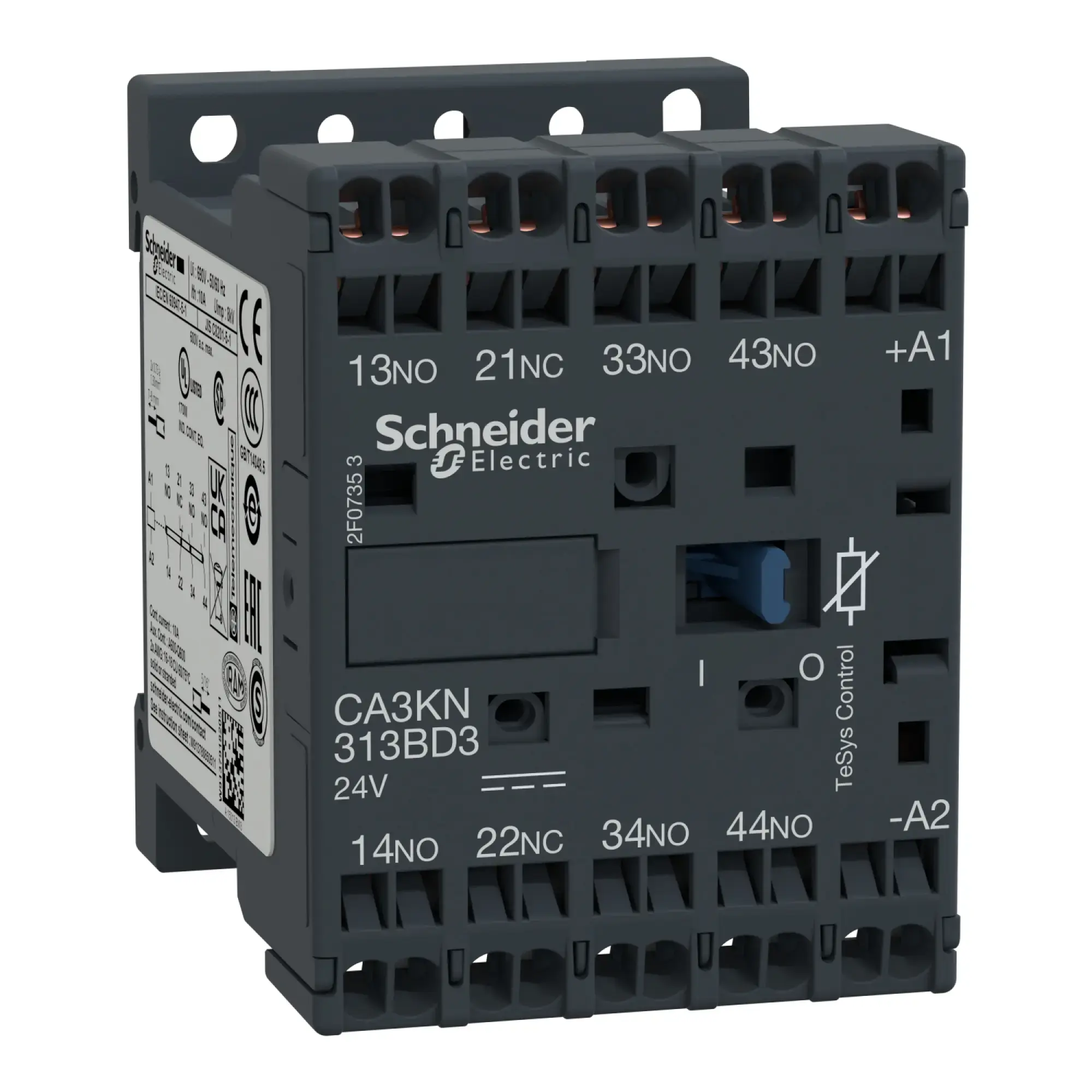 Schneider Electric CA3KN313BD3 Auxiliary contactor, 3S+1NC, 24V DC with diode (img_002)