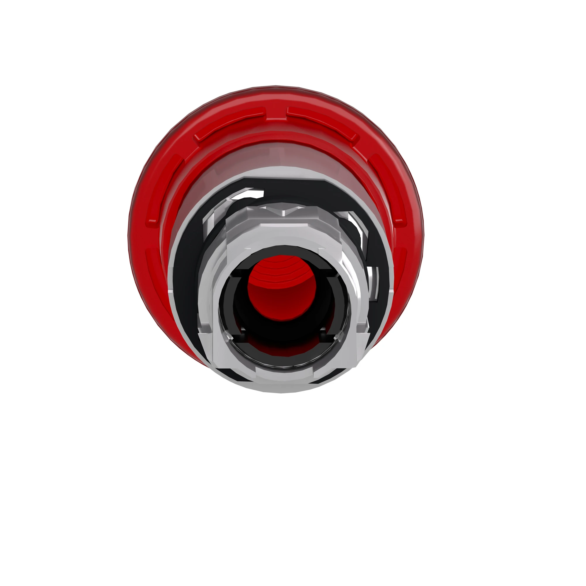 Schneider Electric ZB4BW643 Mushroom Push Button, Front Element, Harmony XB4, Metal, 22mm, Illuminated, Red, Pull Release, for Universal LED (img_002)