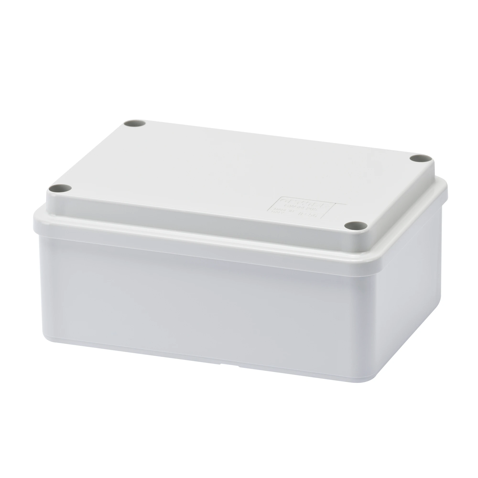 GEWISS GW44405 BOX FOR JUNCTIONS AND FOR ELECTRIC AND ELECTRONIC EQUIPMENT - WITH BLANK PLAIN LID - IP56 - INTERNAL DIMENSIONS 120X80X50 - WITH SMOOTH WALLS (img_001)