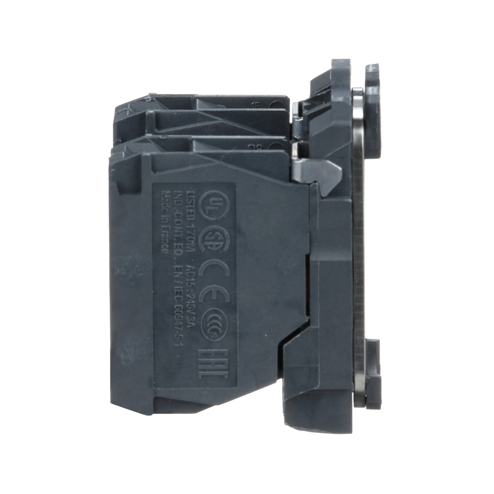 Schneider Electric ZB5AZ105 Auxiliary contact block with mounting flange, Harmony XB5, plastic, 22mm, 30mm, 1NO+1NC, screw terminal (img_004)
