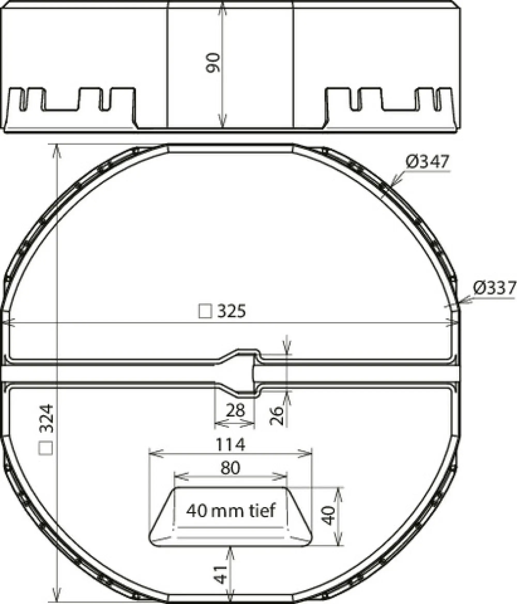 Dehn 102013 Concrete base C45/55 with recessed grip and support plate D337 mm H90 mm for interception rod D16 mm (img_002)