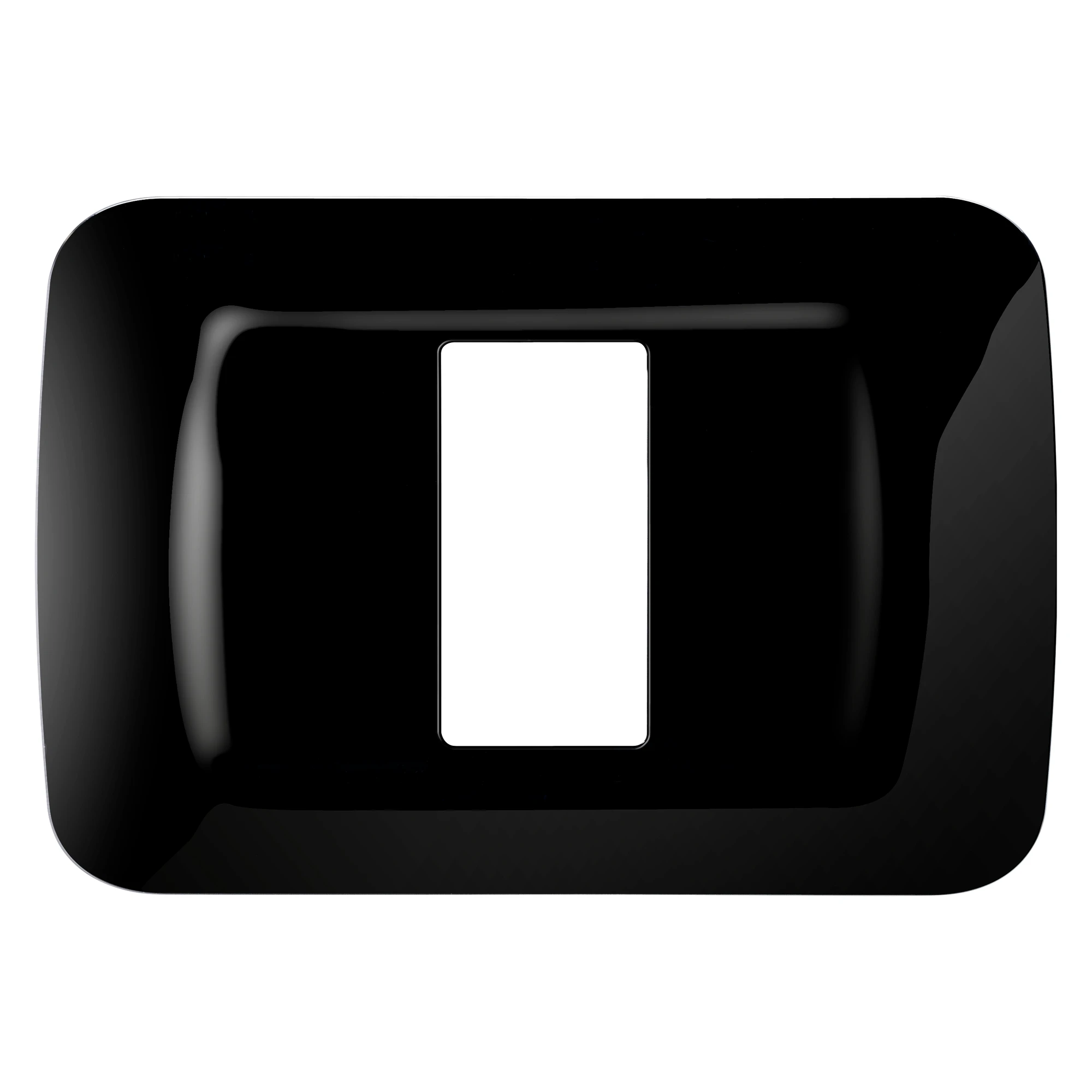 GEWISS GW22511 TOP SYSTEM PLATE - IN TECHNOPOLYMER GLOSS FINISHING - 1 GANG - TONER BLACK - SYSTEM (img_001)