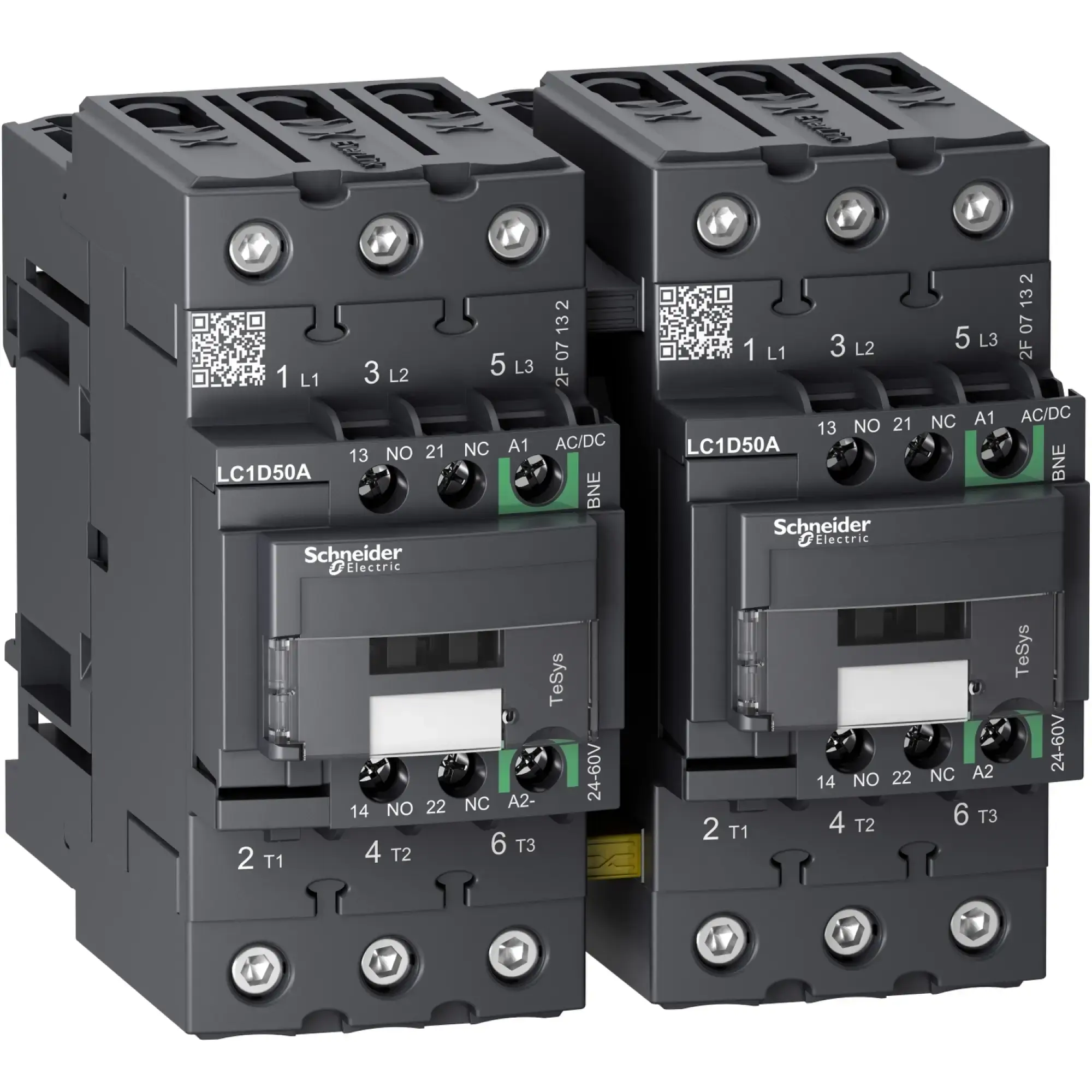 Schneider Electric LC2D50ABNE Reversing contactor combination, 3p+1NO+1NC, 30kW/400V/AC3, 50A, coil 24 - 60V AC/DC (img_002)